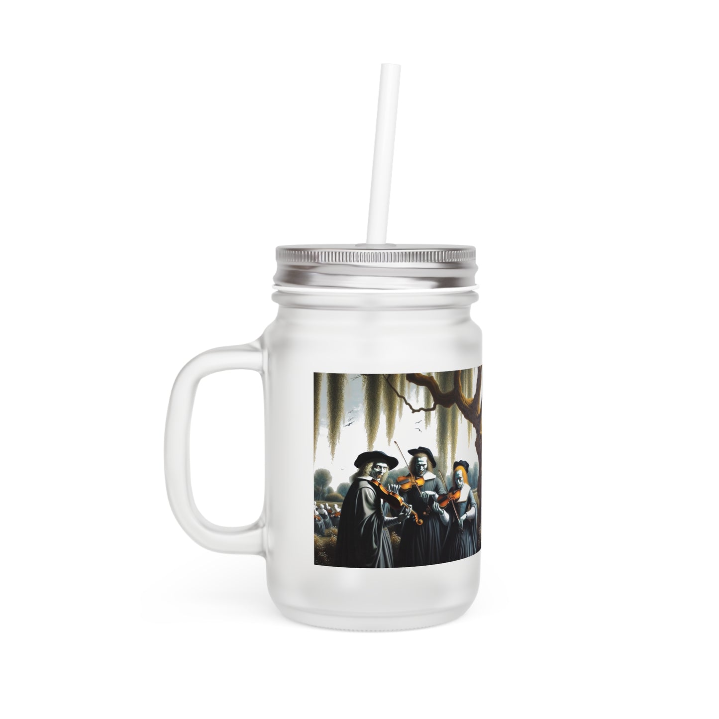 Vermeer's Vampire Violinists Mason Jar Tumbler
