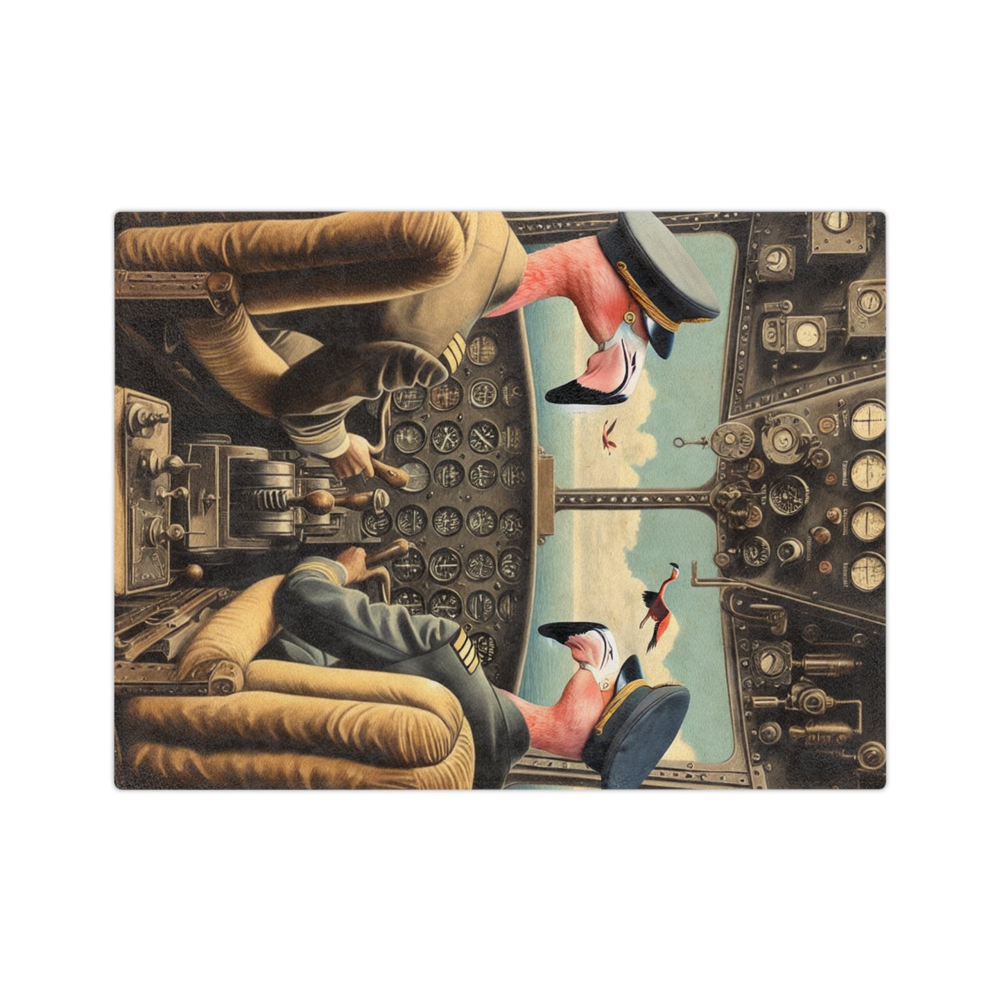 Flamingo Flight Deck Velveteen Microfiber Blanket