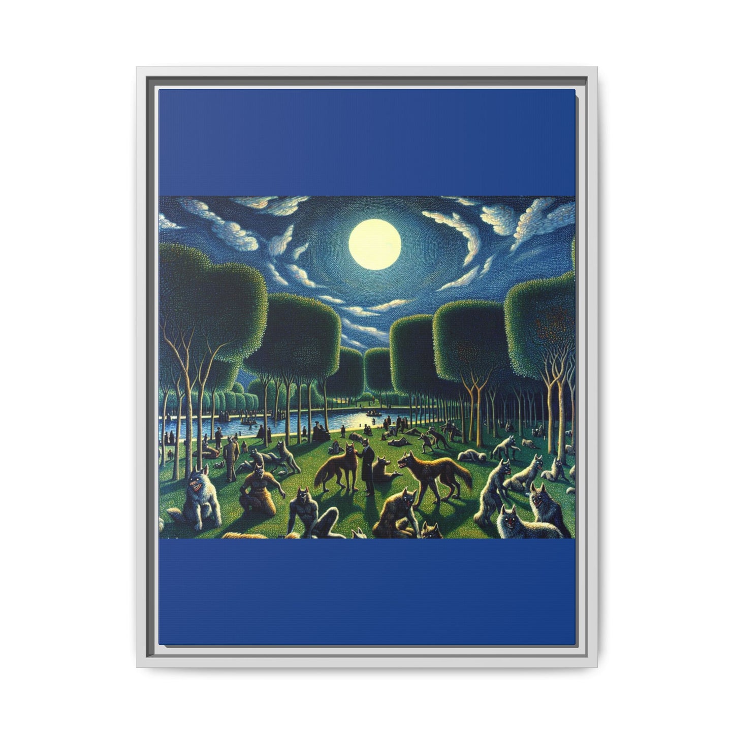 Werewolves at the Waterfront Canvas, Framed (Multi-color)