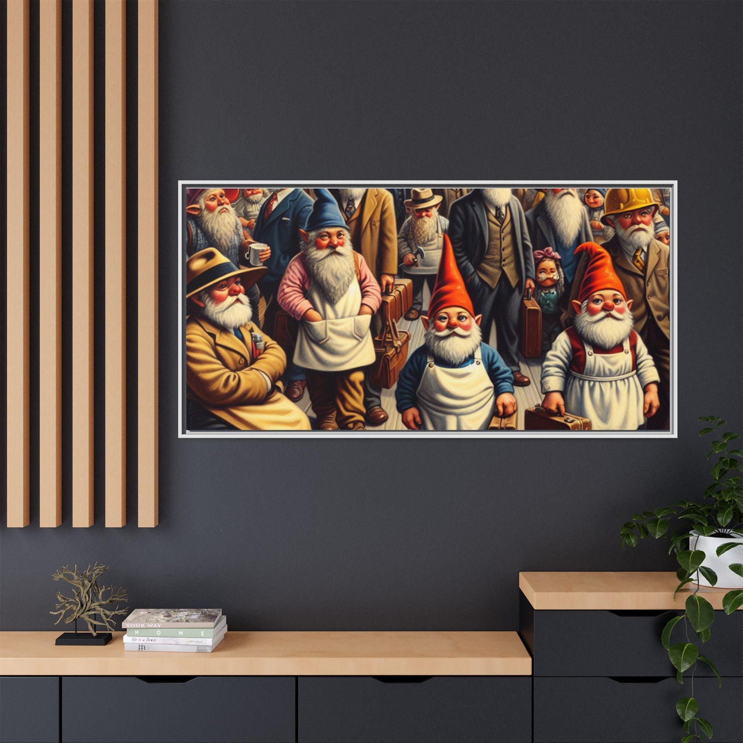 The Gnome-mute Home Canvas, Framed (Multi-color)