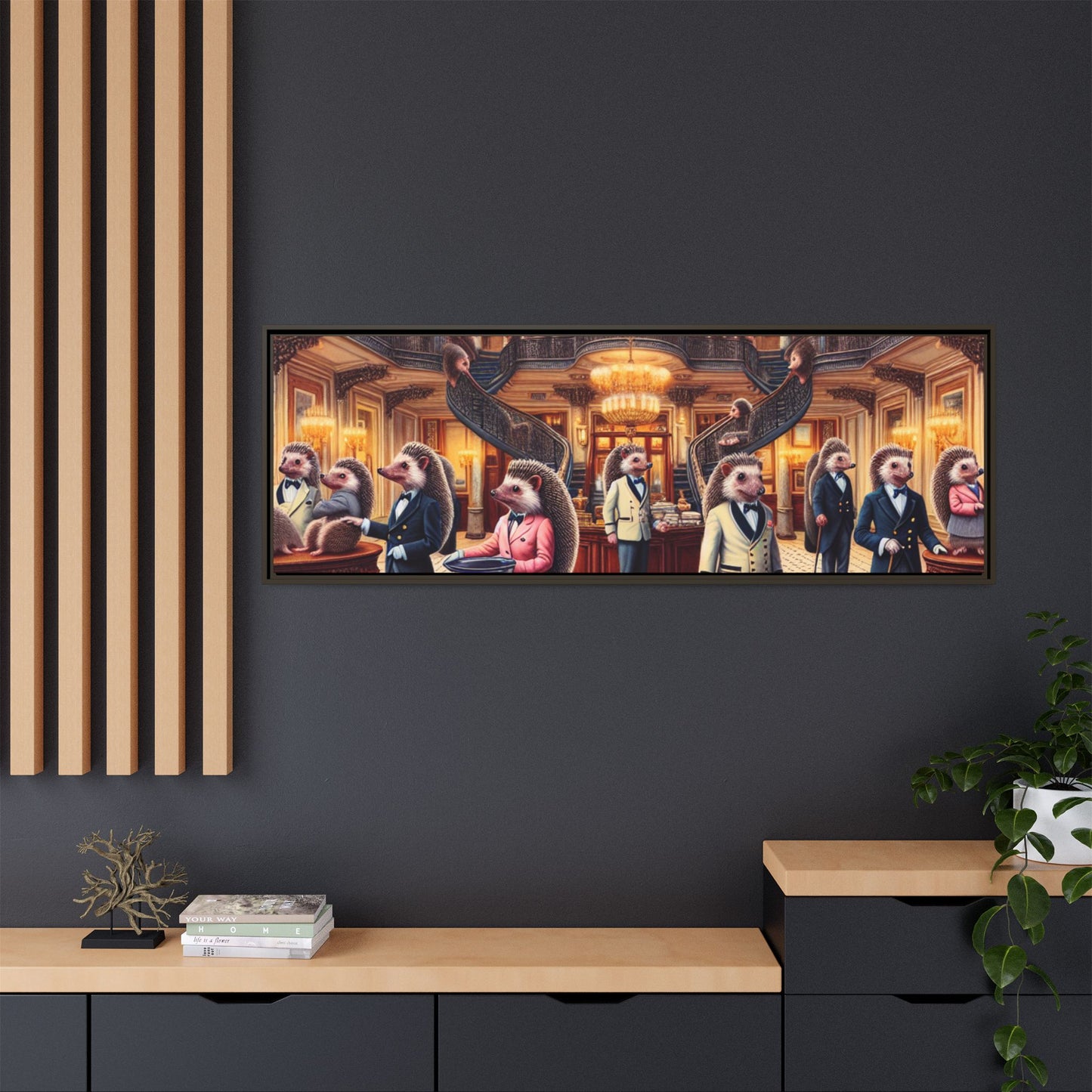 Hedgehog Hotel Canvas, Framed (Multi-color)