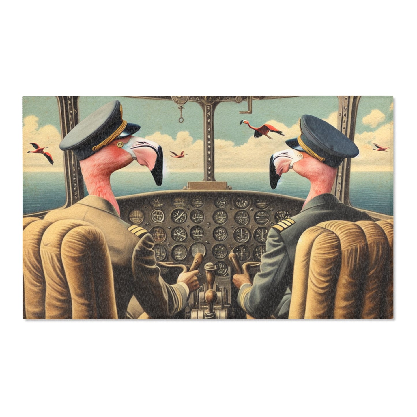 Flamingo Flight Deck Area Rug - HORIZONTAL