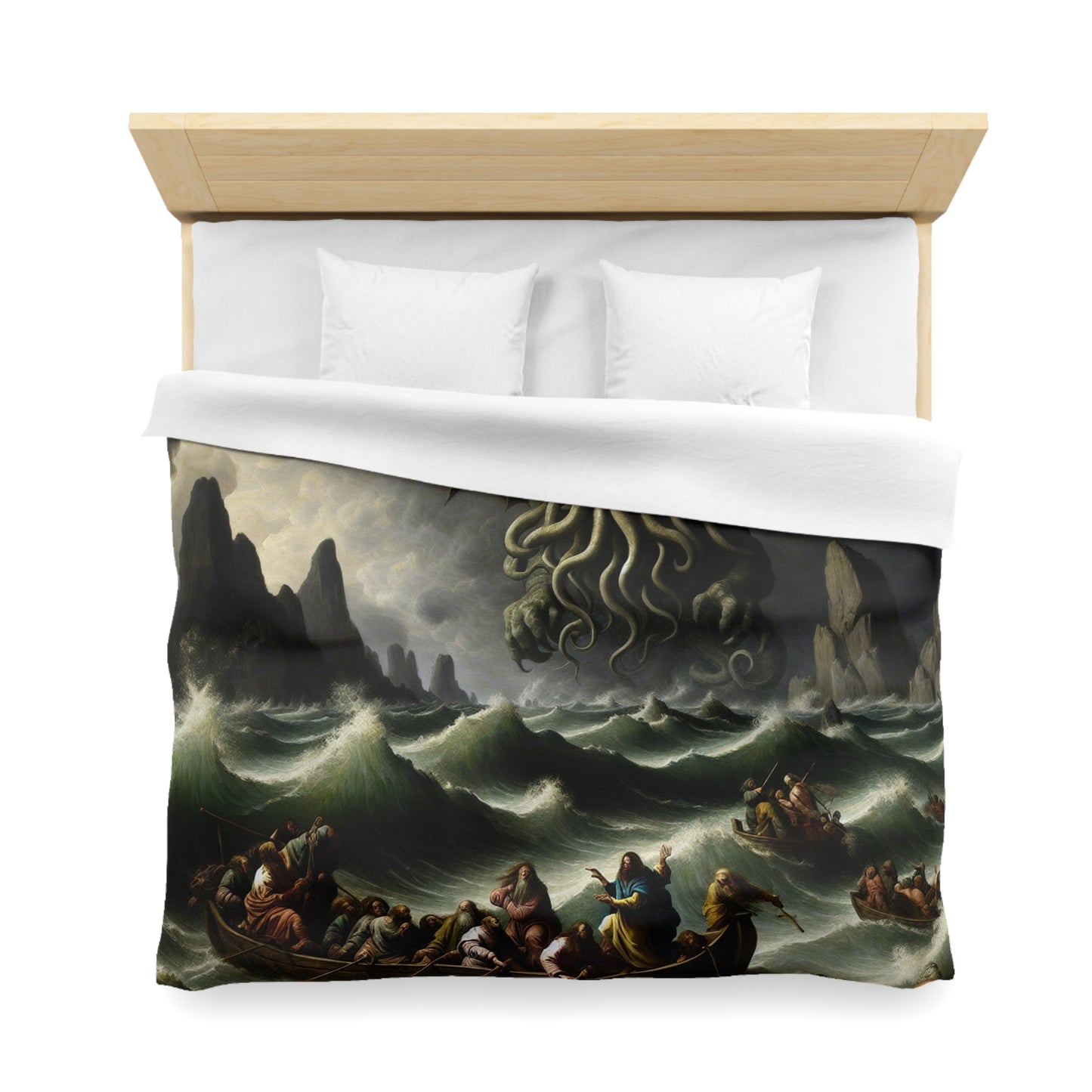 Cthulhu in the Storm Microfiber Duvet Cover