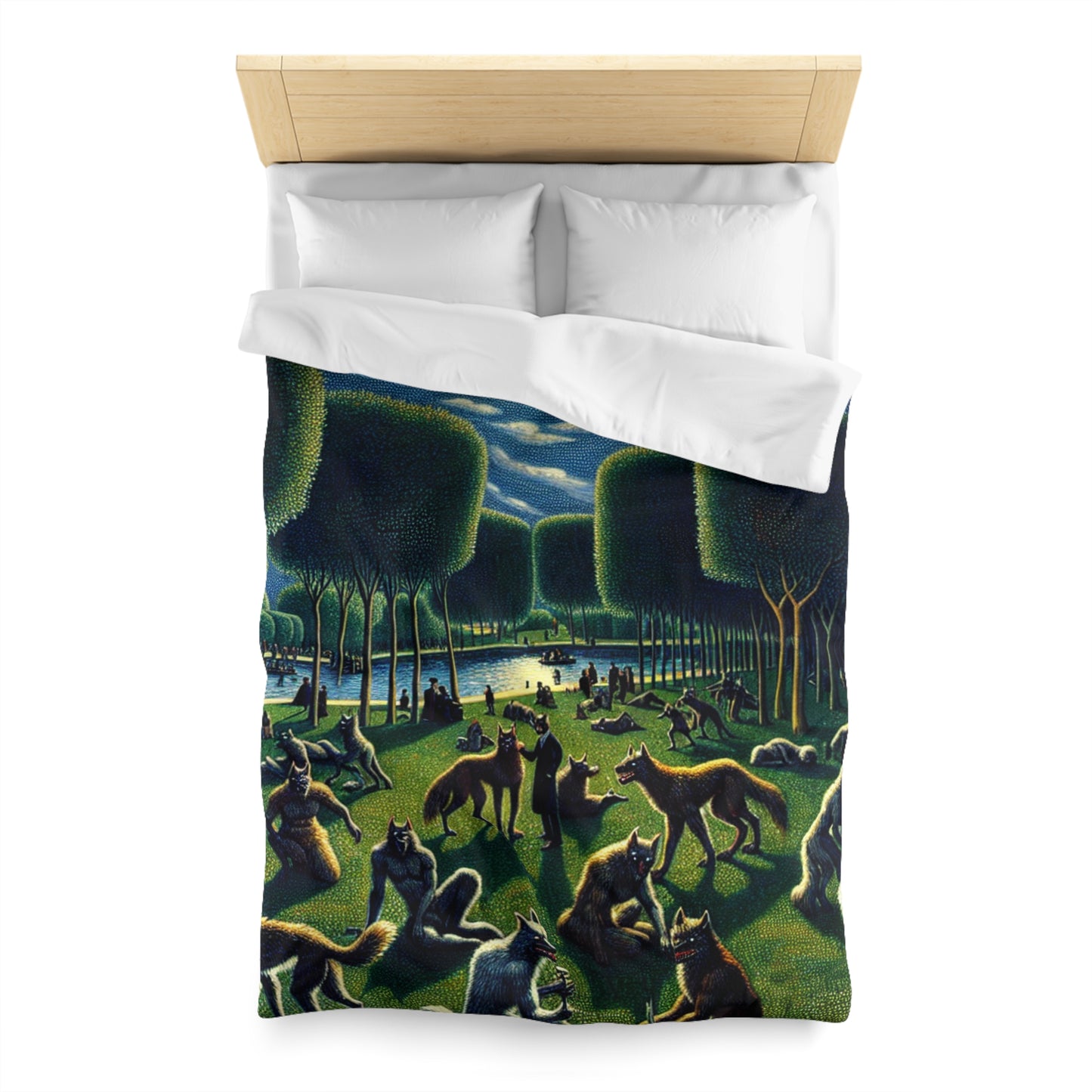 Werewolves at the Waterfront Microfiber Duvet Cover