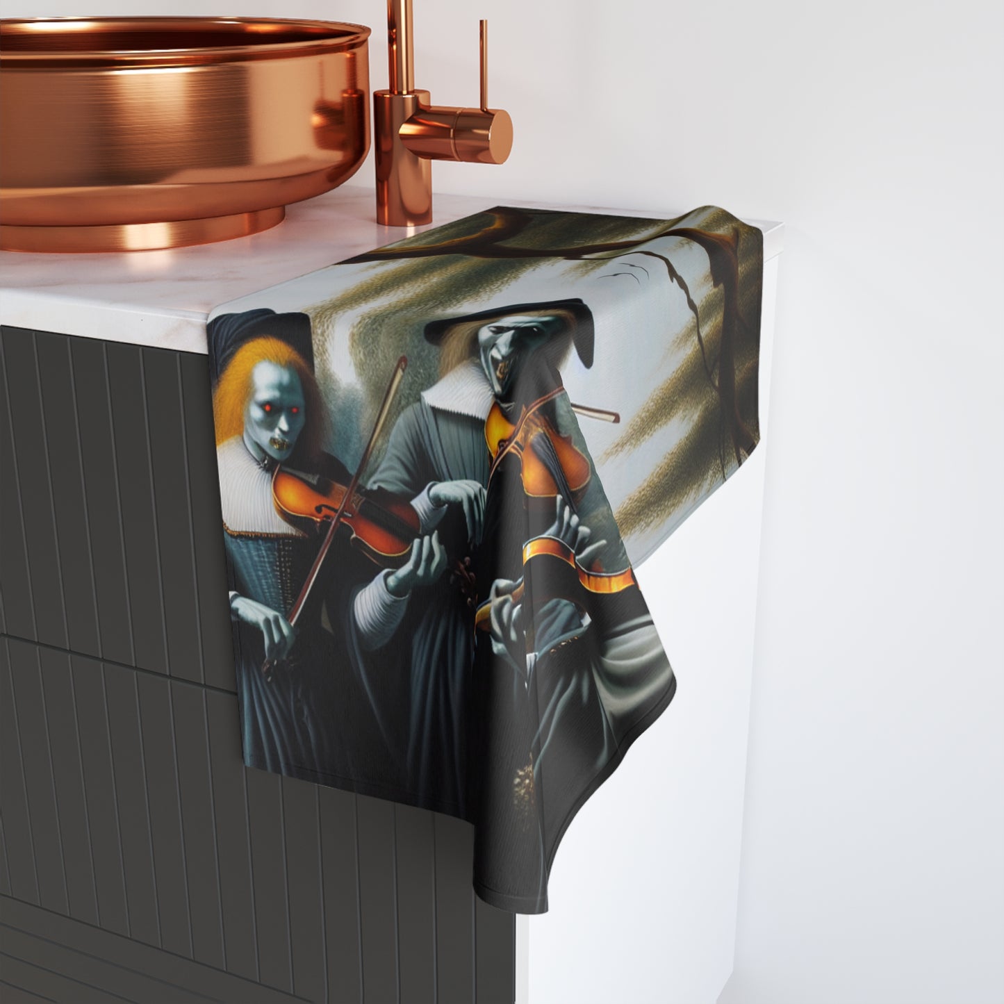 Vermeer's Vampire Violinists Hand Towel