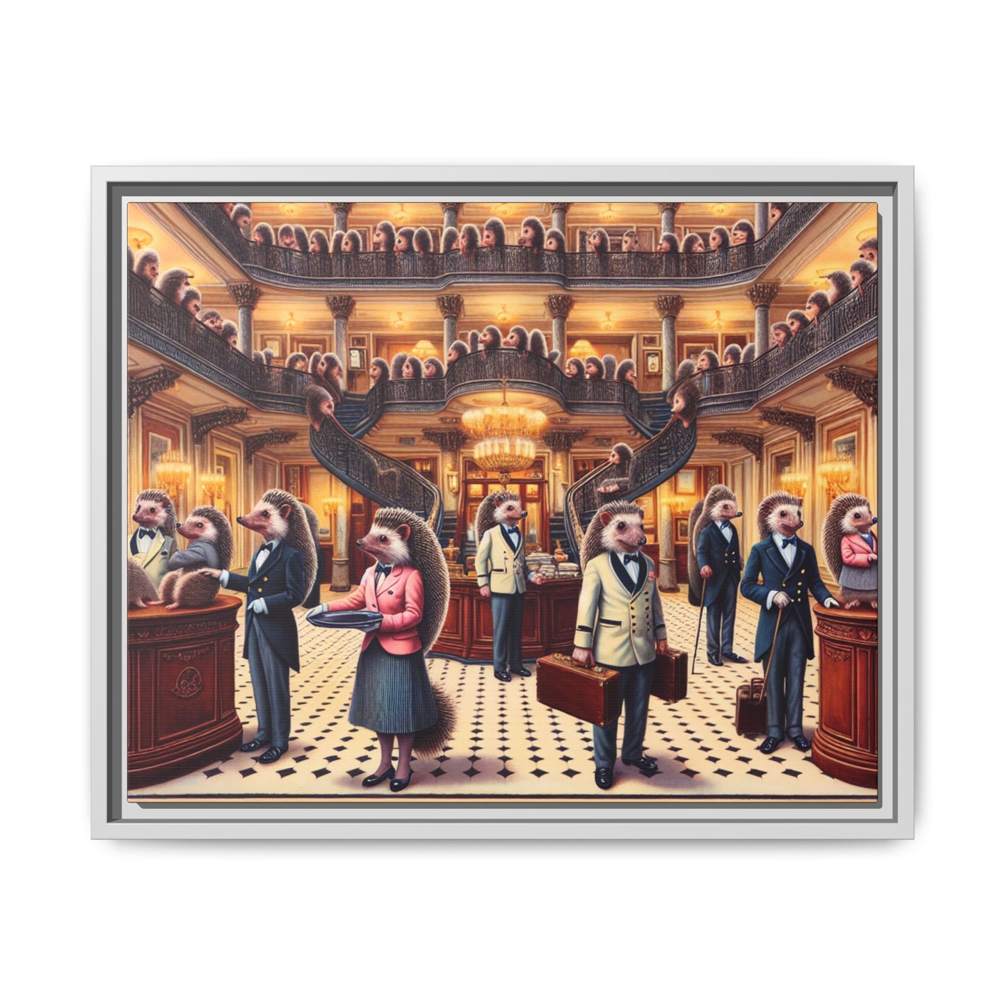 Hedgehog Hotel Canvas, Framed (Multi-color)