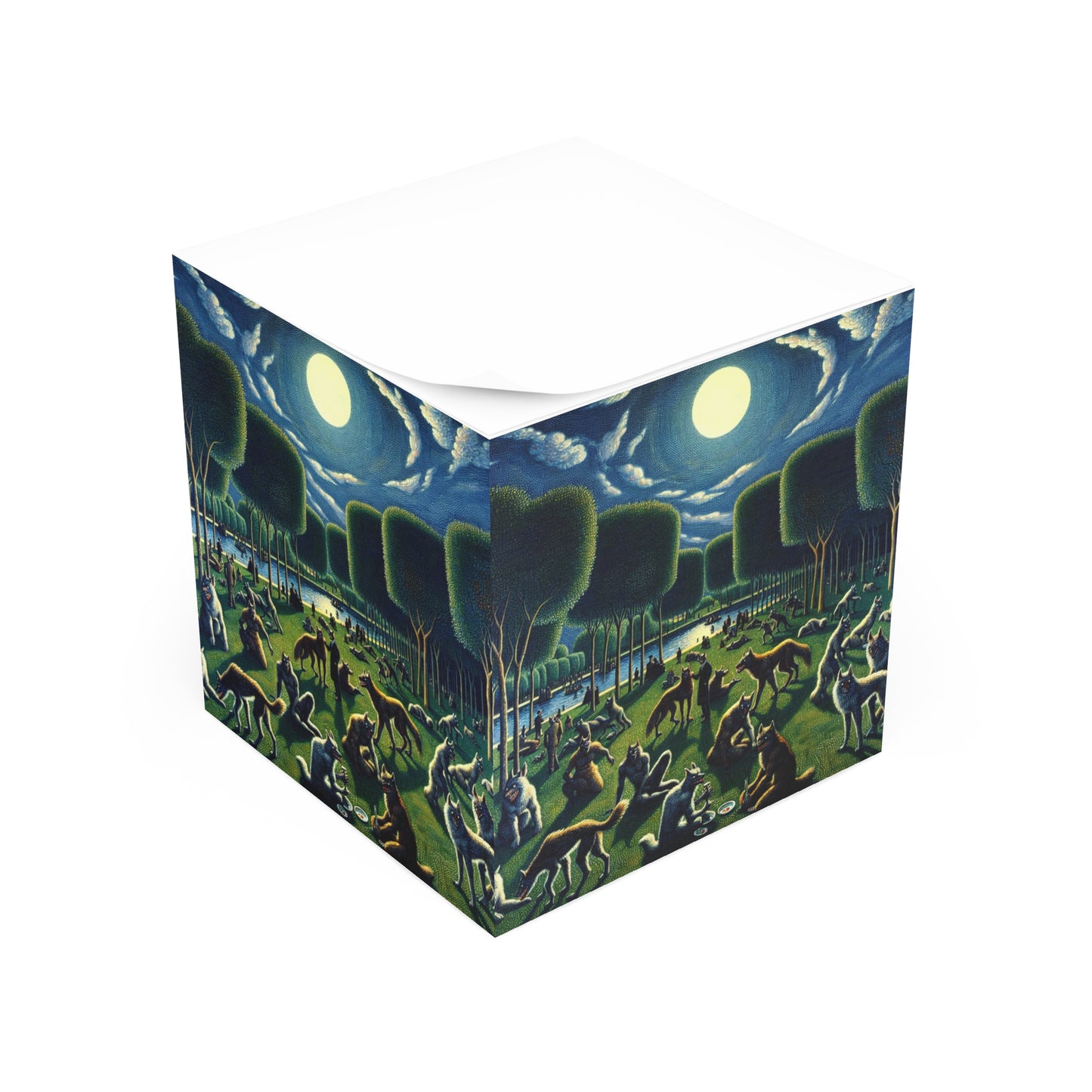 Werewolves at the Waterfront Post It Note Cube