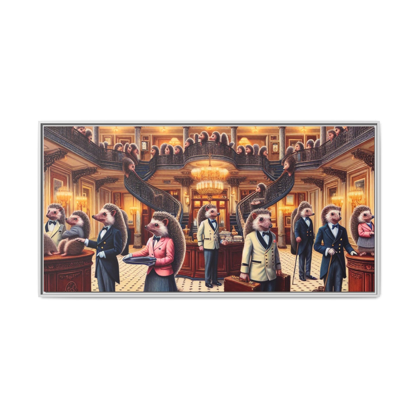 Hedgehog Hotel Canvas, Framed (Multi-color)