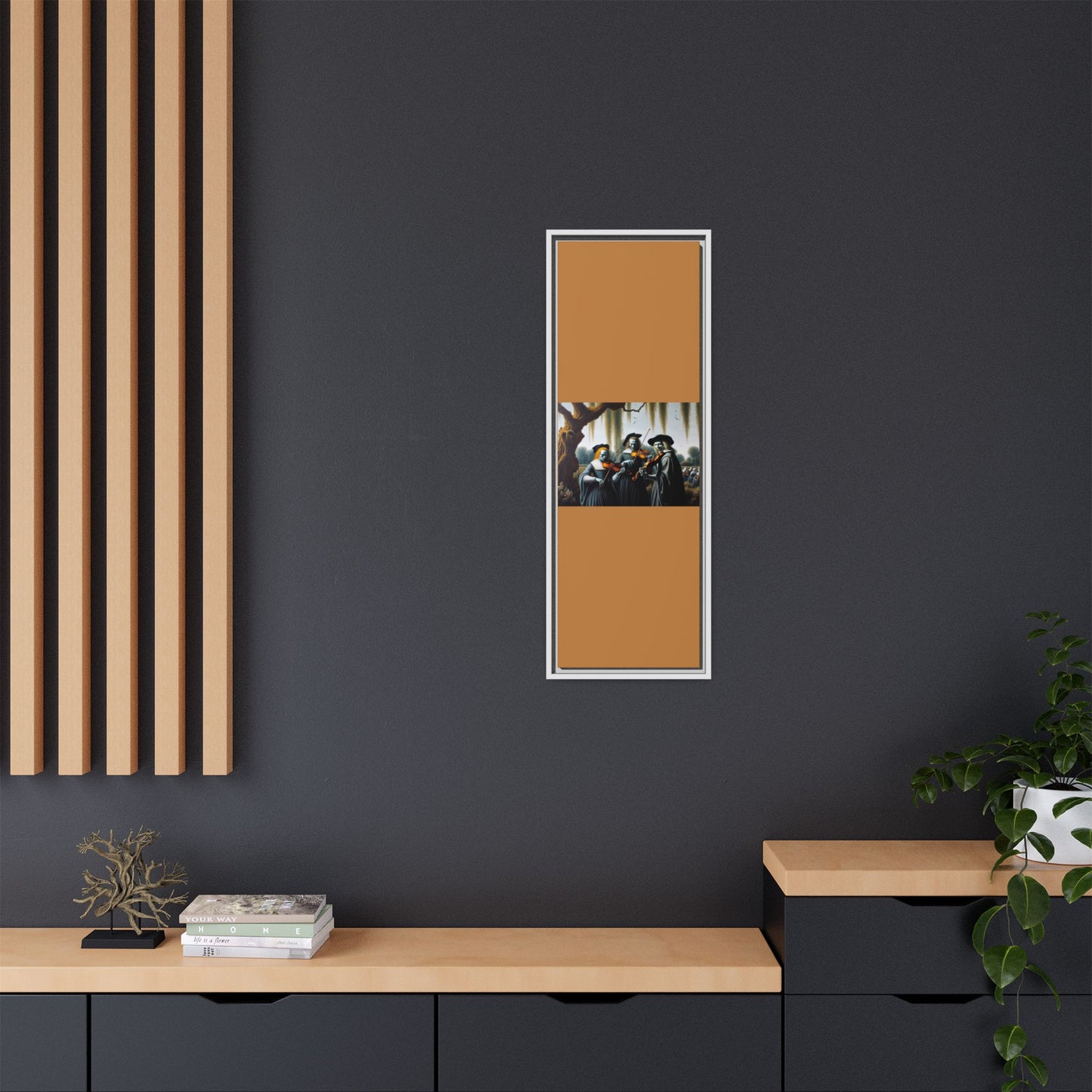 Vermeer's Vampire Violinists Canvas, Framed (Multi-color)