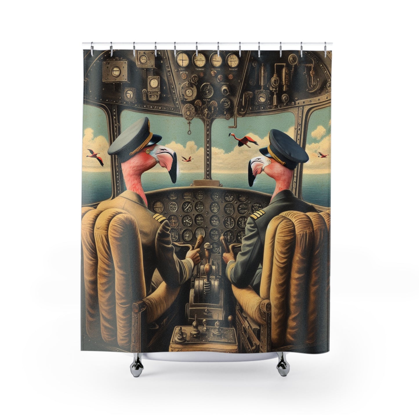 Flamingo Flight Deck Shower Curtain