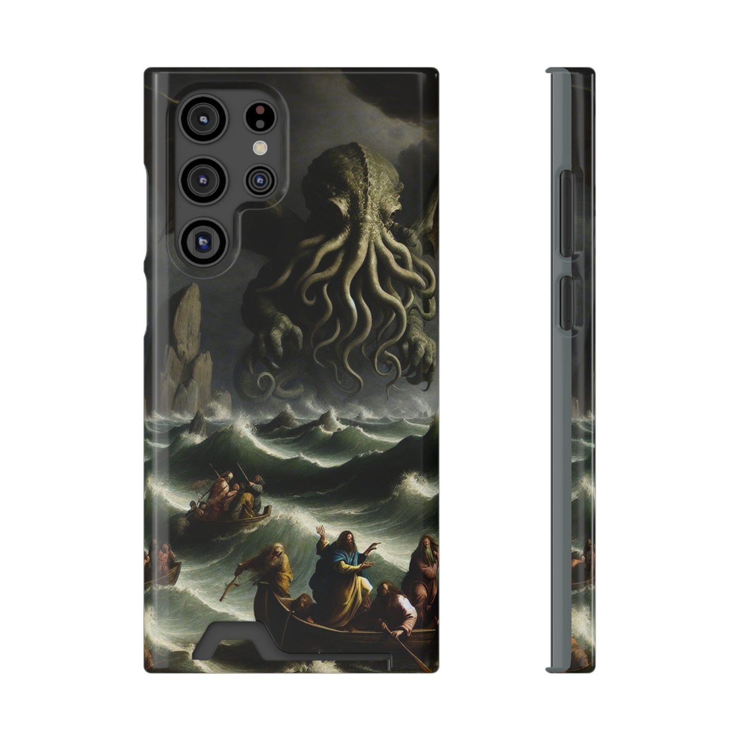 Cthulhu in the Storm Phone Case with Card Holder - GALAXY