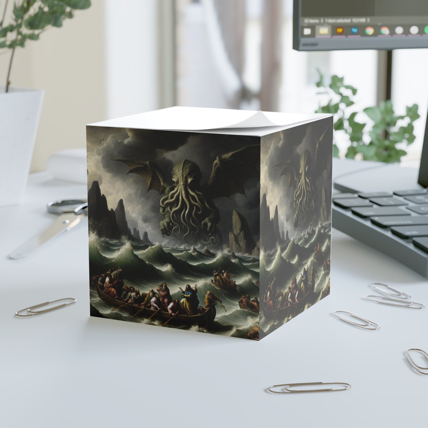 Cthulhu in the Storm Post It Note Cube