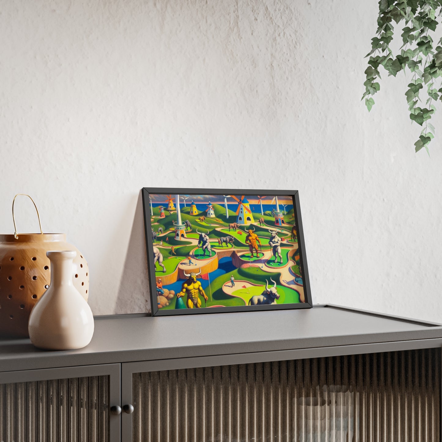 Framed Mini-taur Golf Poster