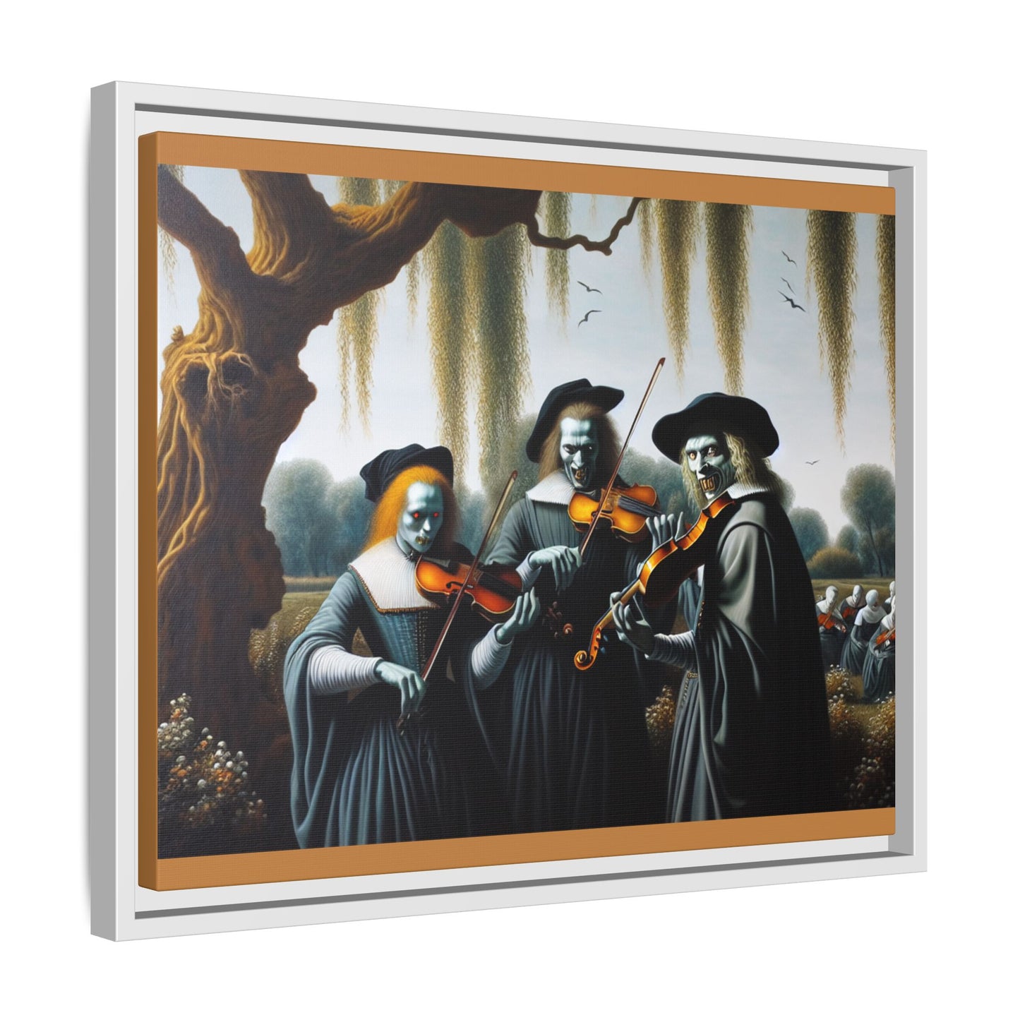 Vermeer's Vampire Violinists Canvas, Framed (Multi-color)