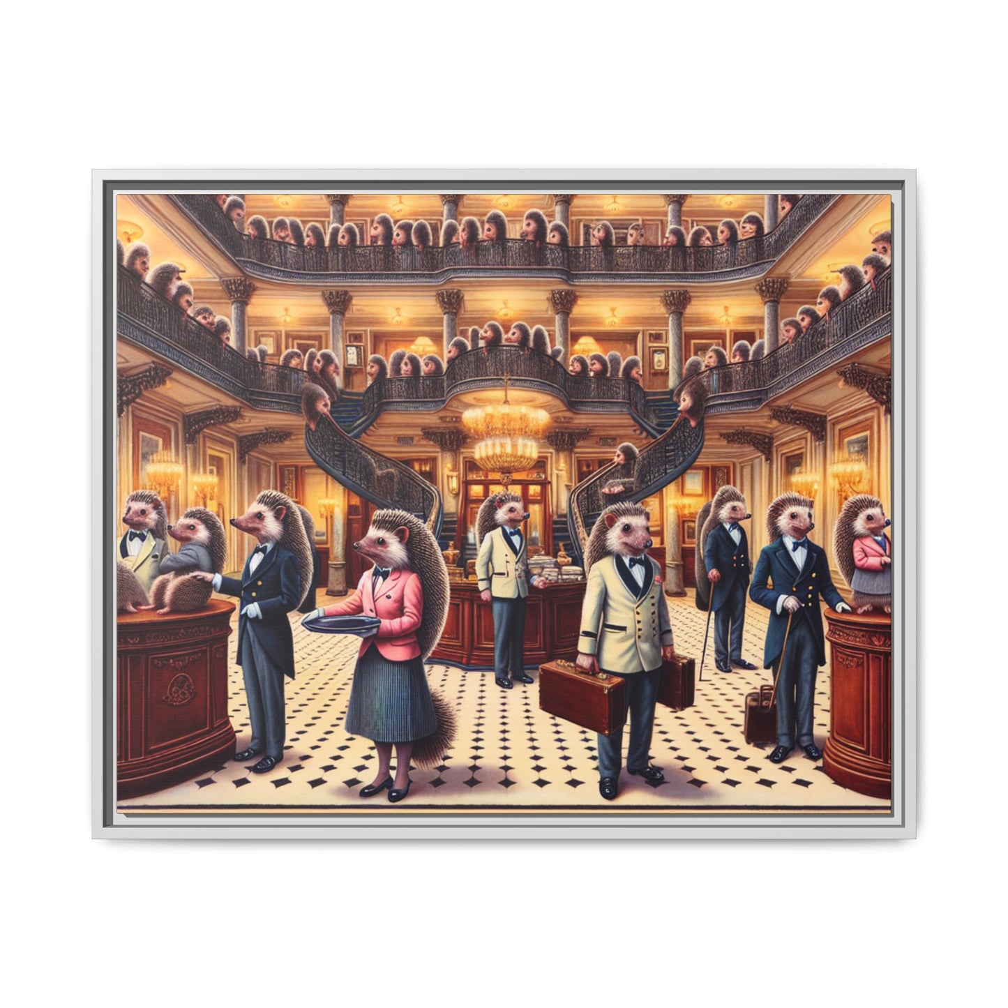 Hedgehog Hotel Canvas, Framed (Multi-color)