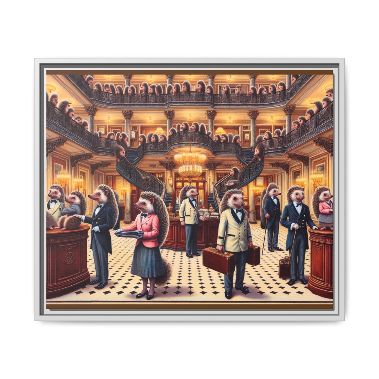 Hedgehog Hotel Canvas, Framed (Multi-color)