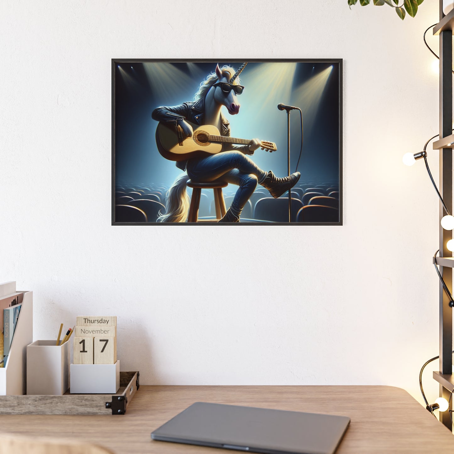 Framed Unicorn Unplugged Poster