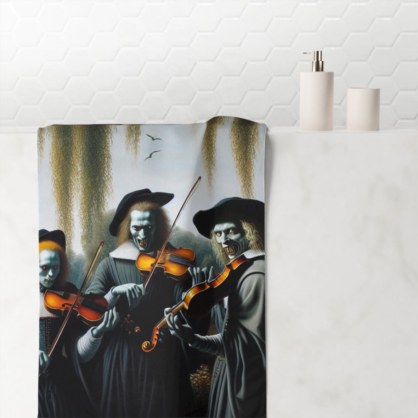 Vermeer's Vampire Violinists Towel
