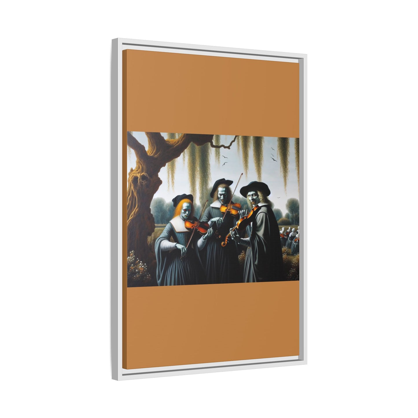 Vermeer's Vampire Violinists Canvas, Framed (Multi-color)