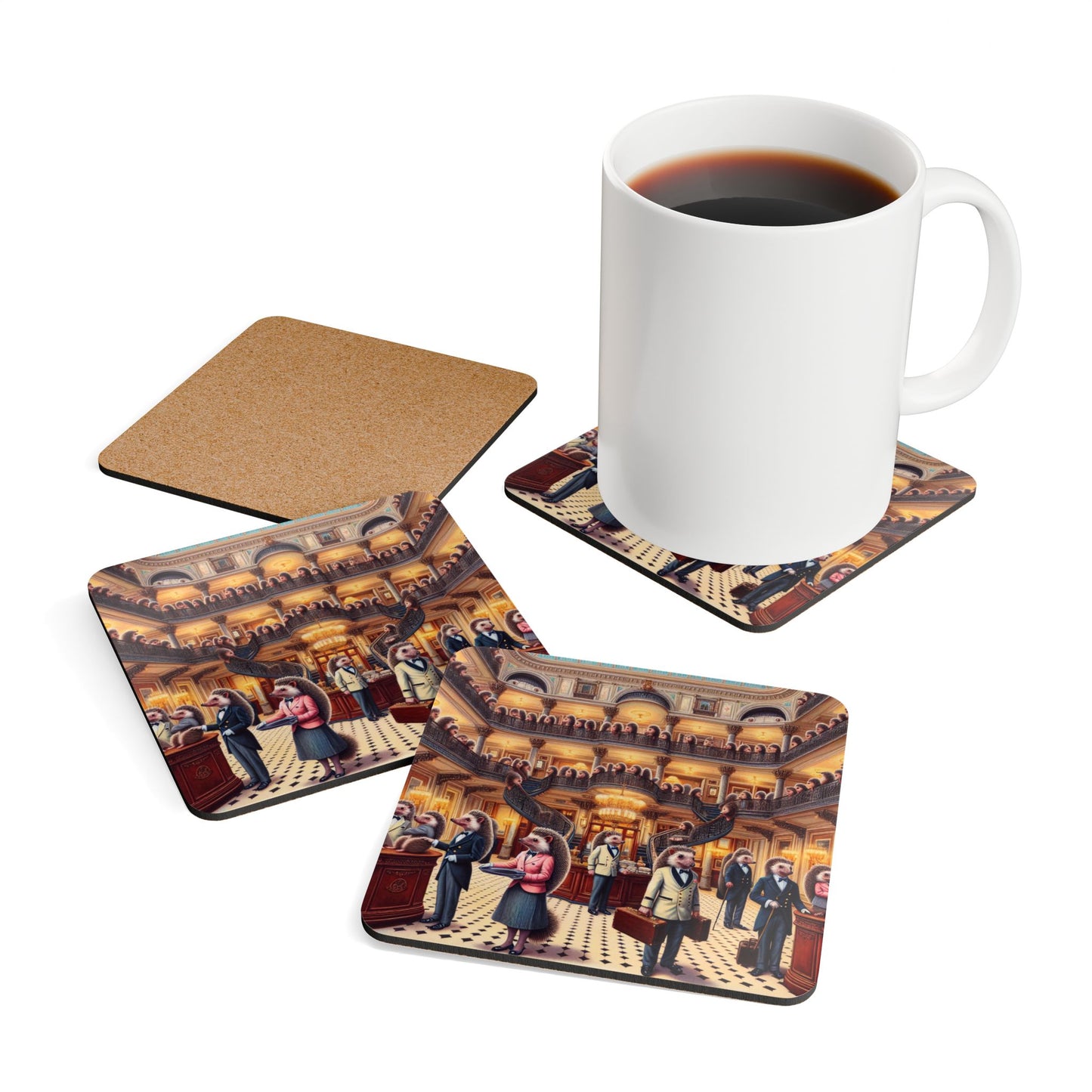 Hedgehog Hotel 4pc Coaster Set