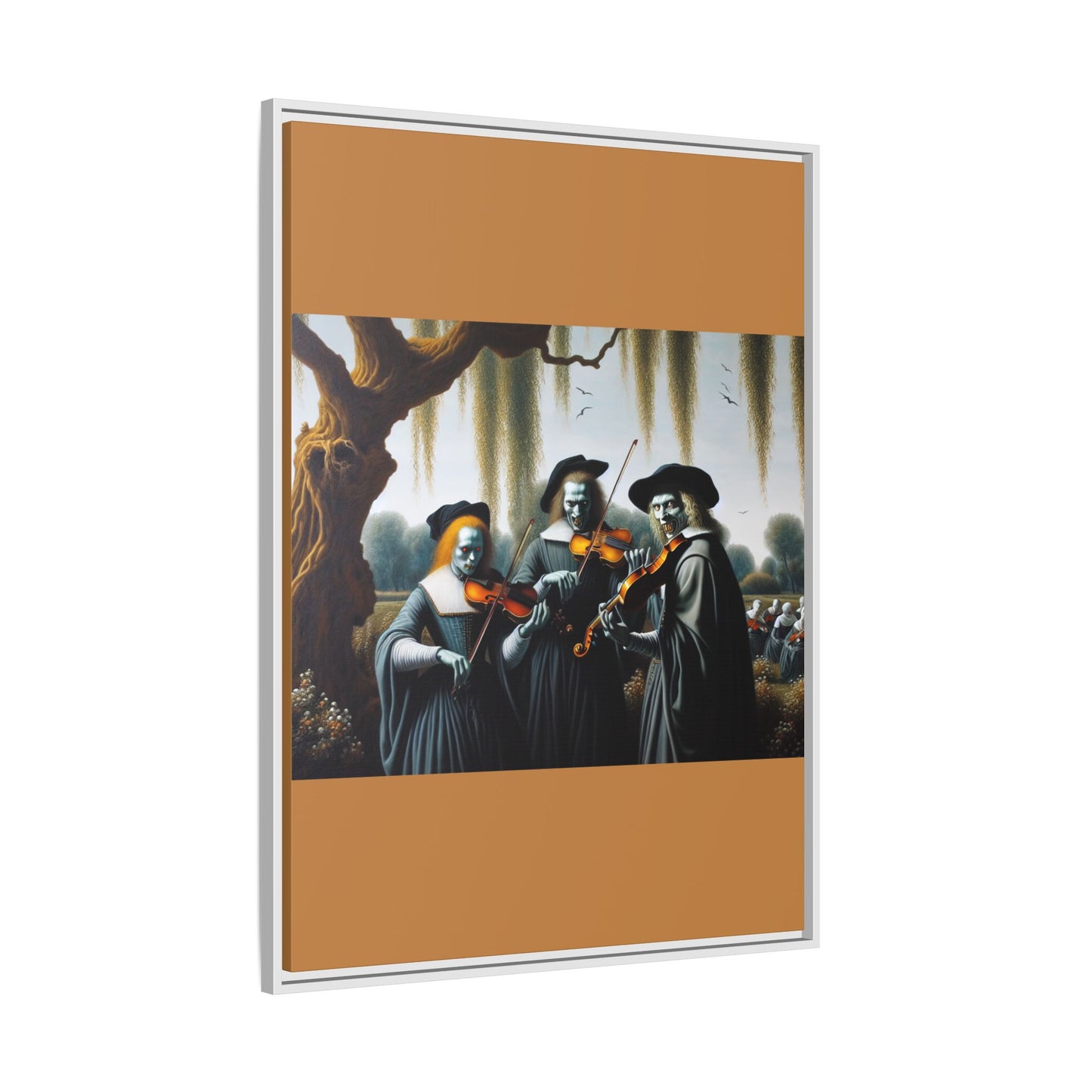 Vermeer's Vampire Violinists Canvas, Framed (Multi-color)