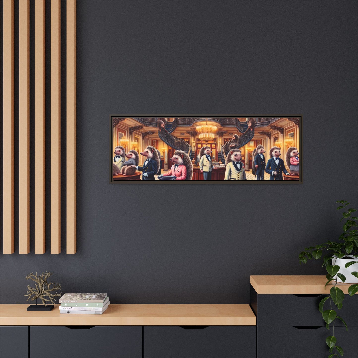 Hedgehog Hotel Canvas, Framed (Multi-color)
