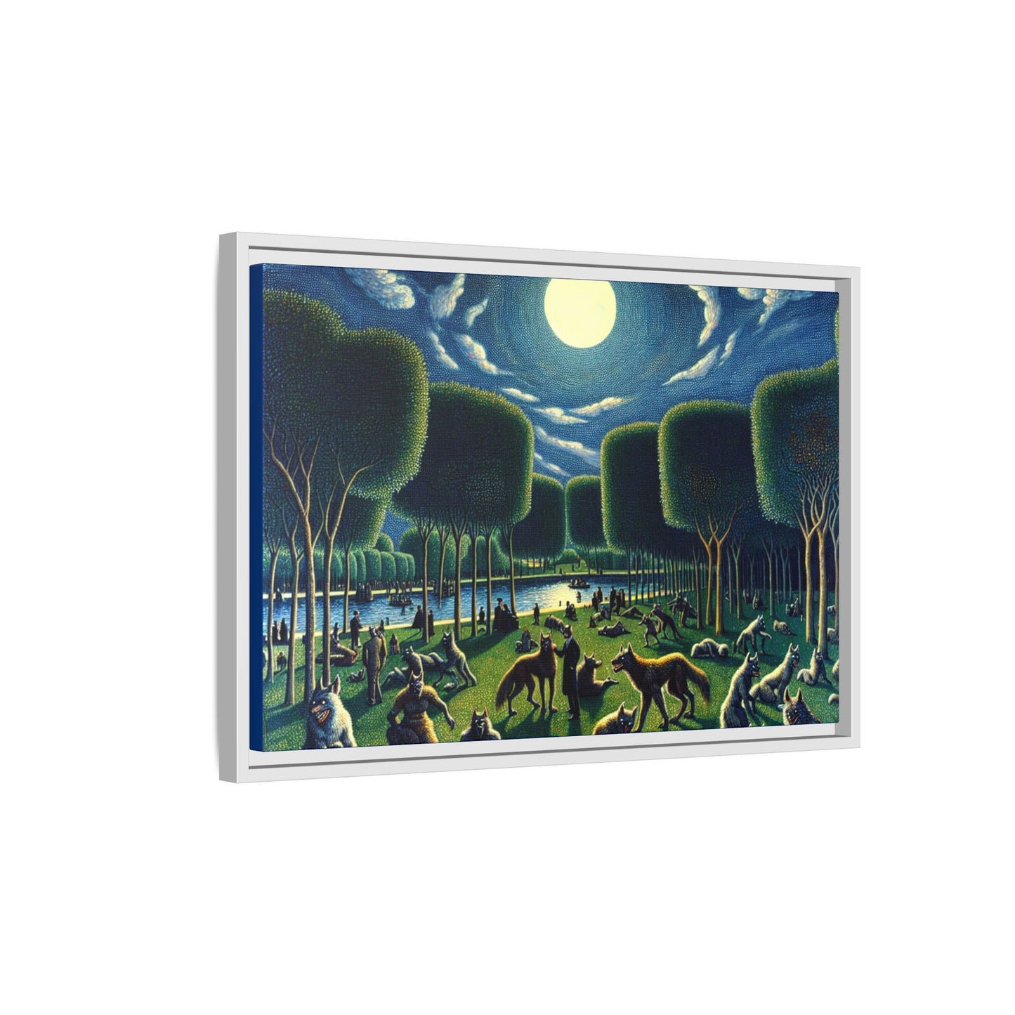 Werewolves at the Waterfront Canvas, Framed (Multi-color)