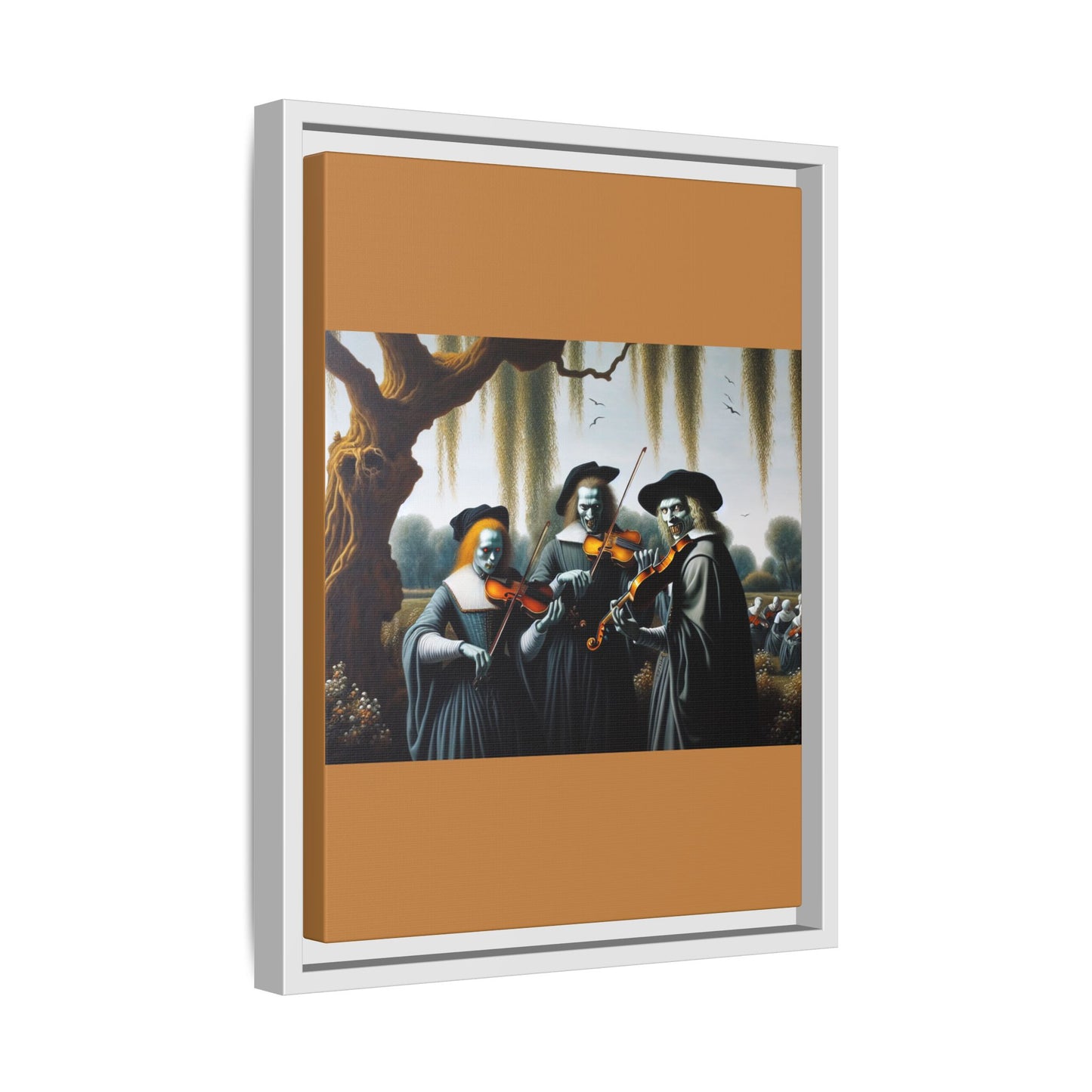 Vermeer's Vampire Violinists Canvas, Framed (Multi-color)