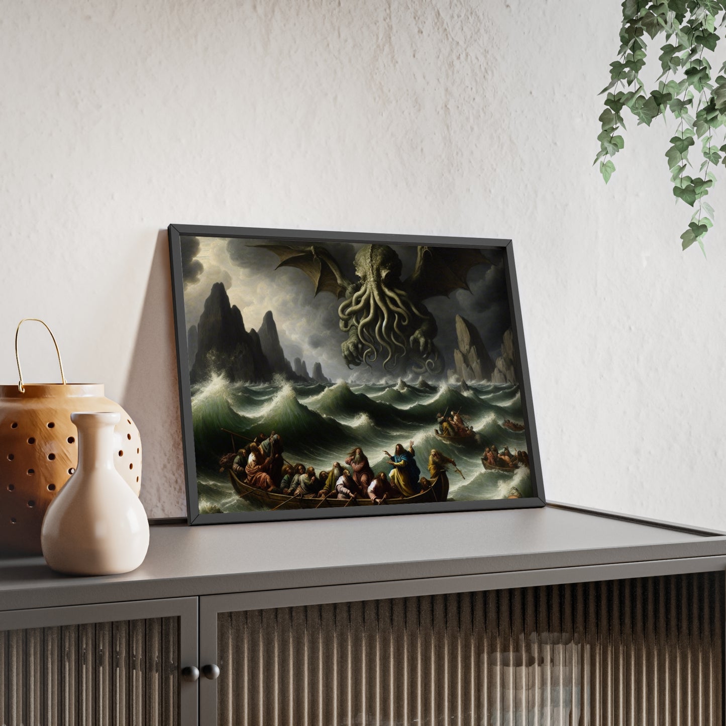 Framed Cthulhu in the Storm Poster