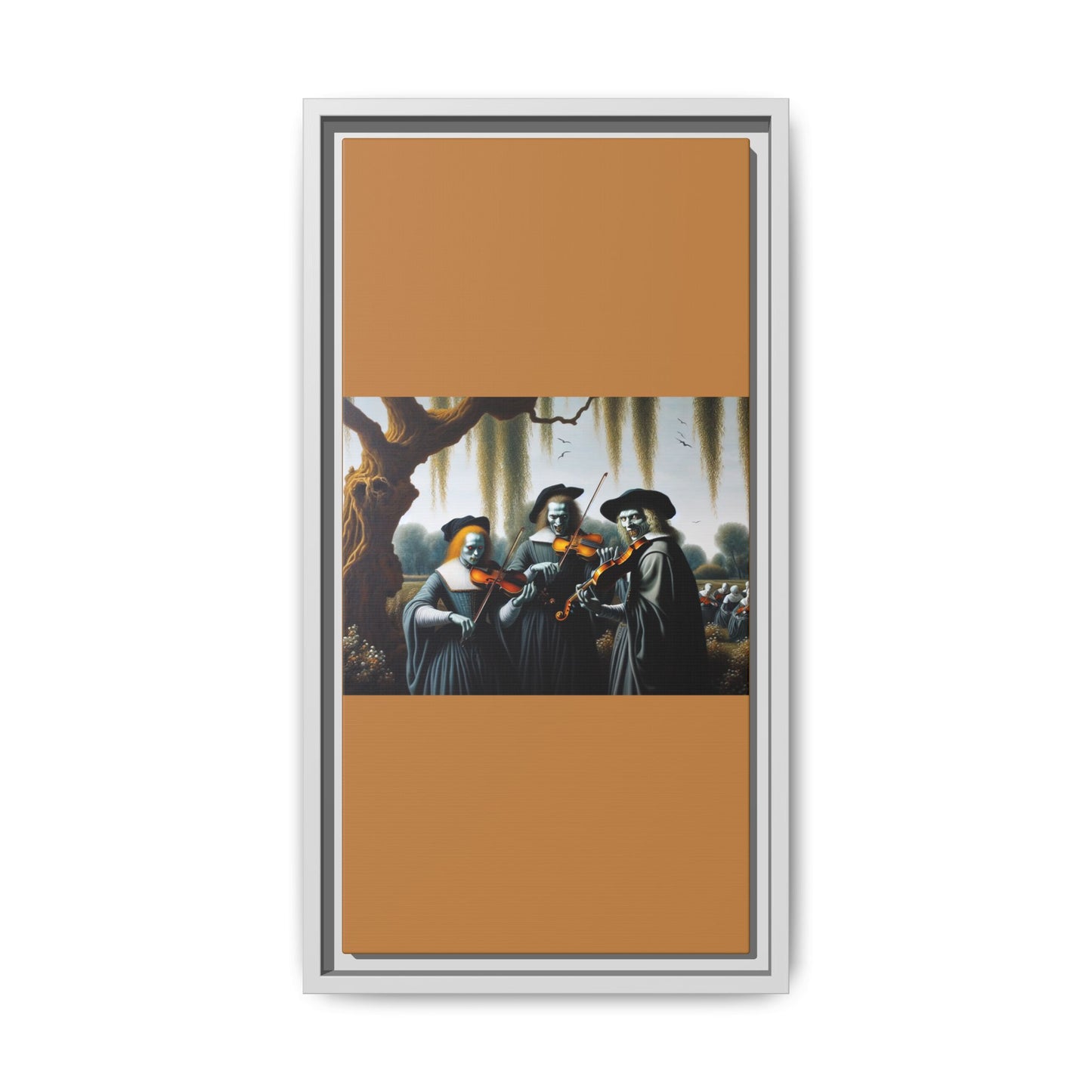 Vermeer's Vampire Violinists Canvas, Framed (Multi-color)