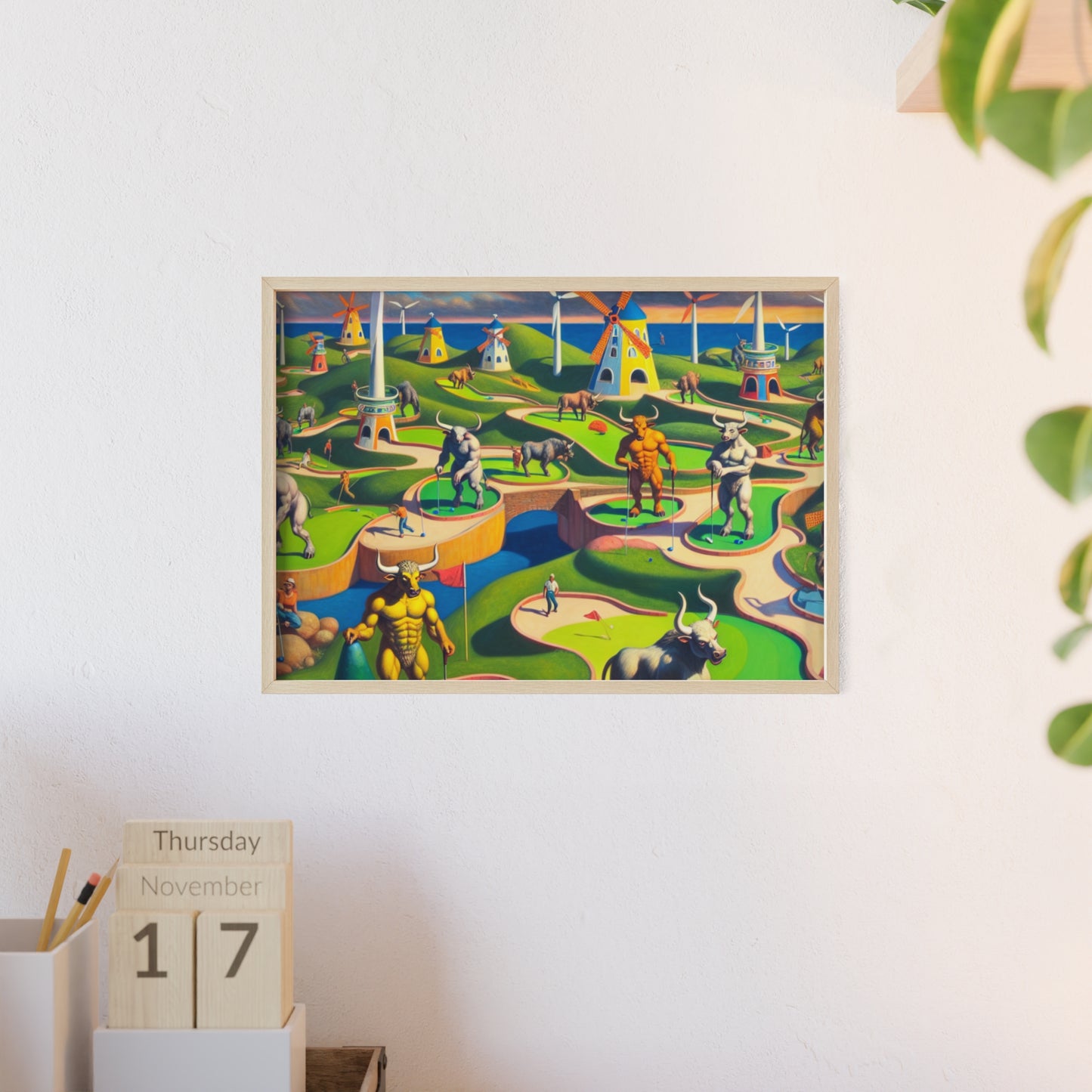 Framed Mini-taur Golf Poster