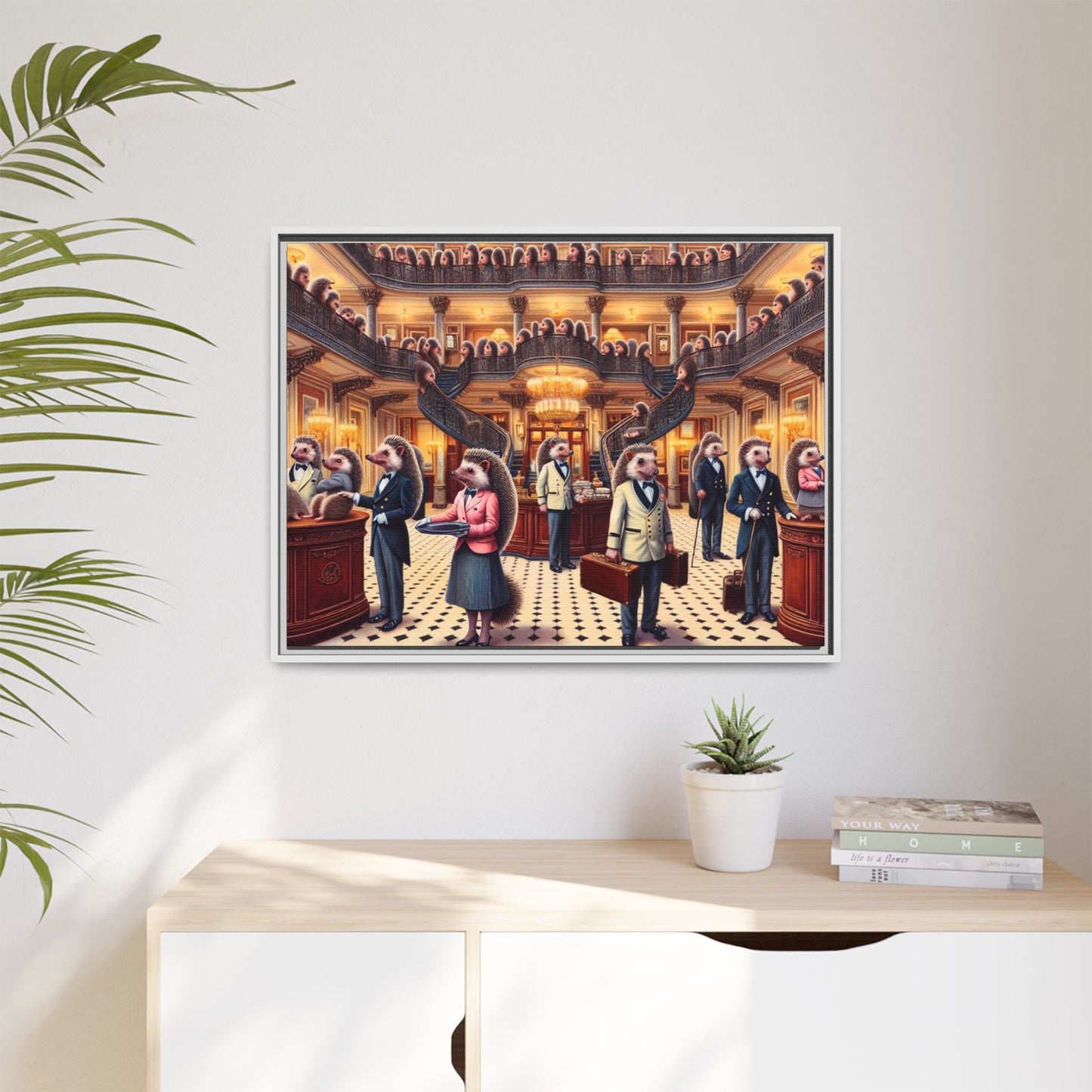 Hedgehog Hotel Canvas, Framed (Multi-color)