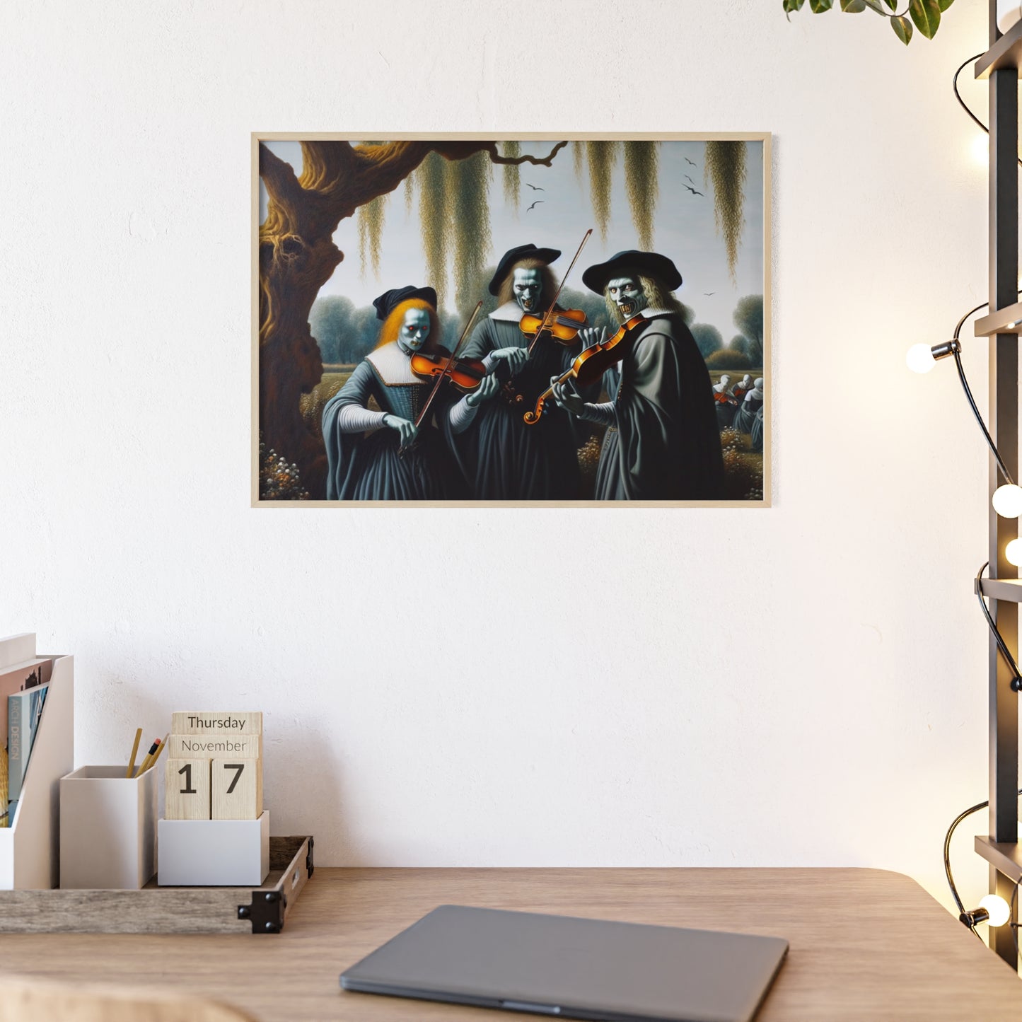 Framed Vermeer's Vampire Violinists Poster