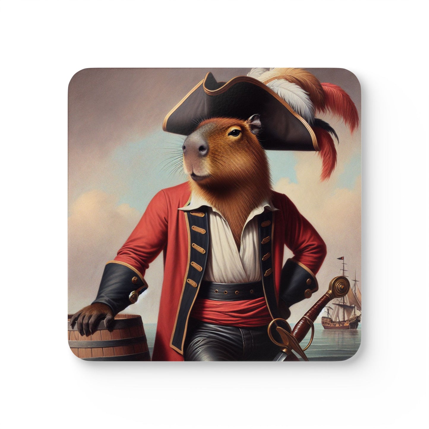 Captain Capybara 4pc Coaster Set