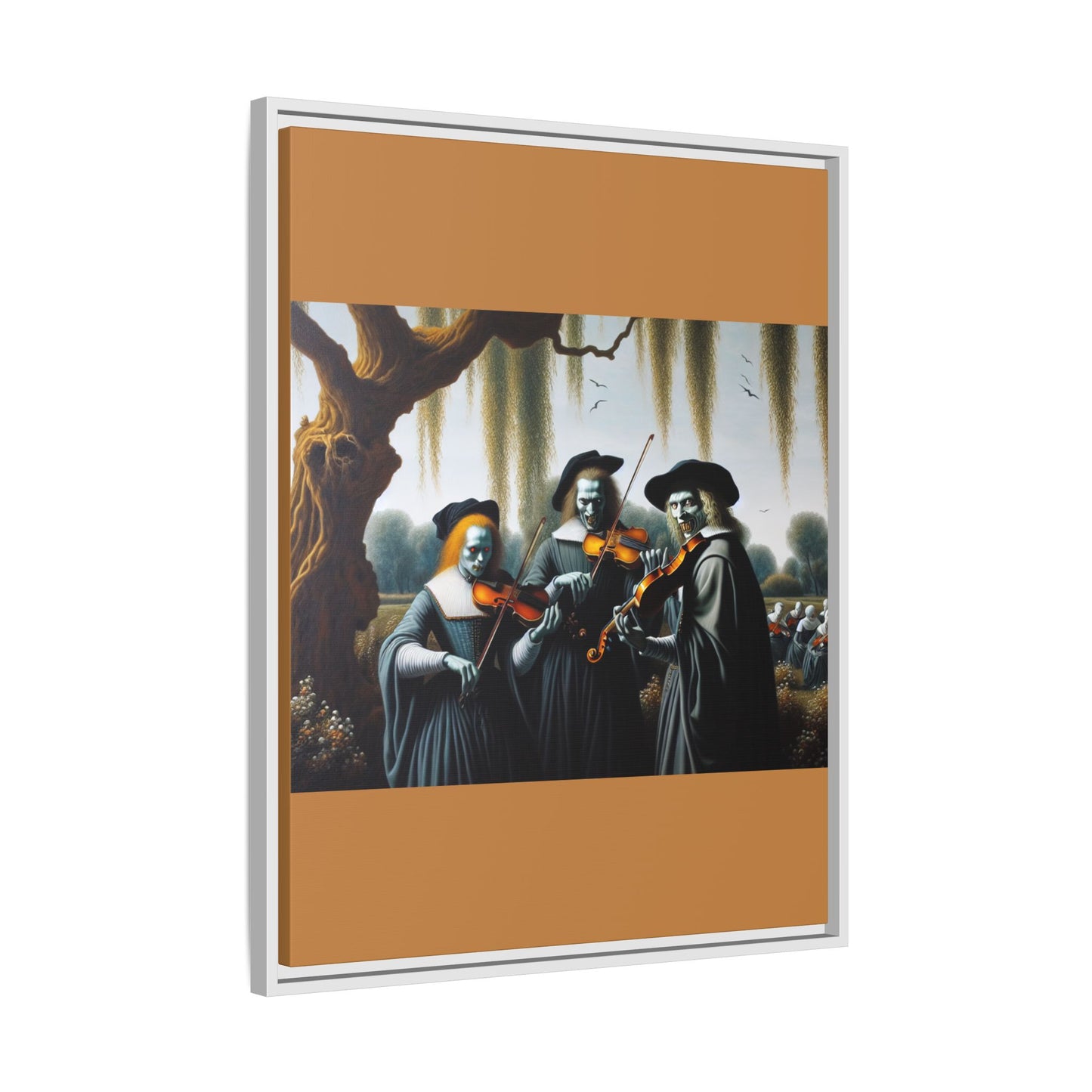Vermeer's Vampire Violinists Canvas, Framed (Multi-color)