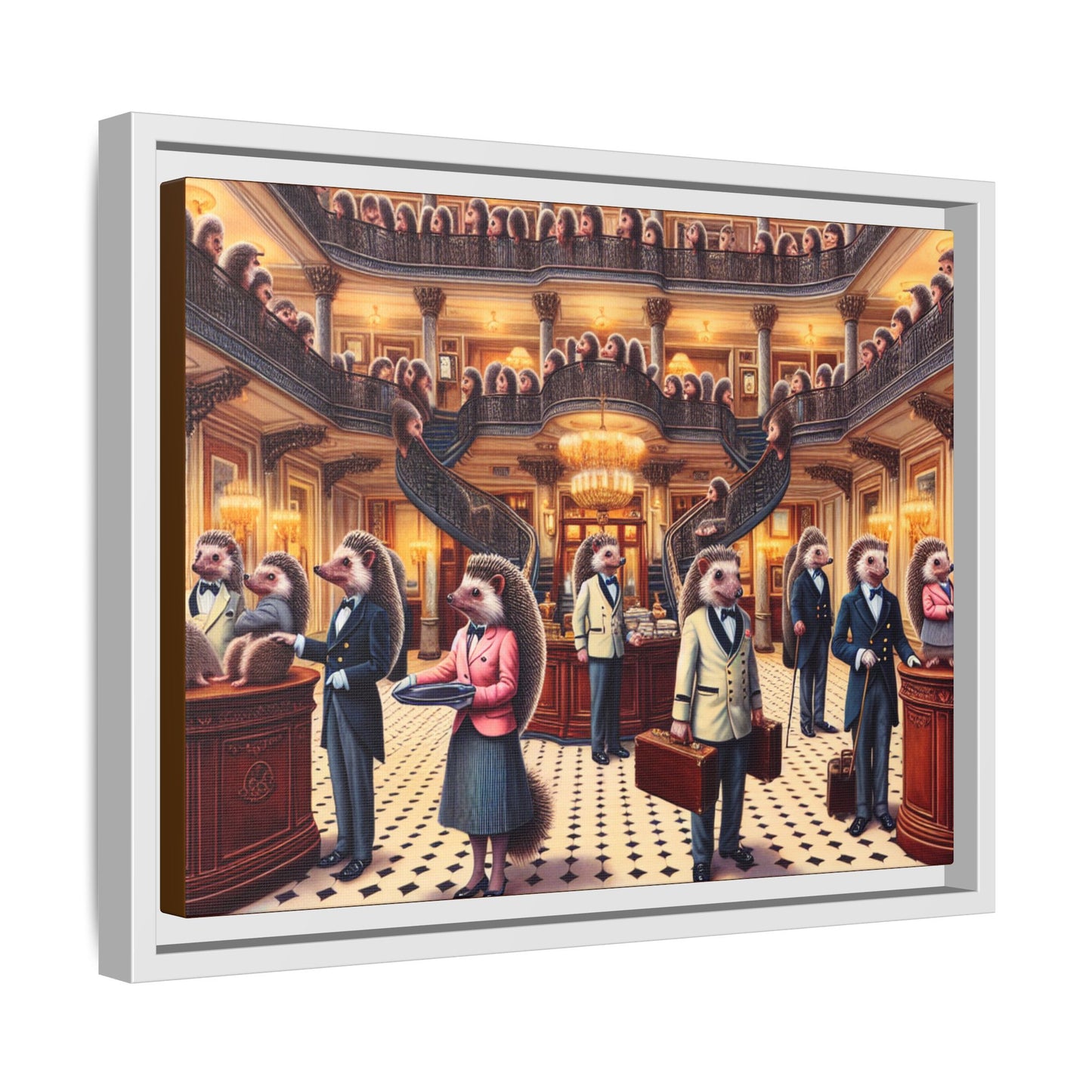 Hedgehog Hotel Canvas, Framed (Multi-color)