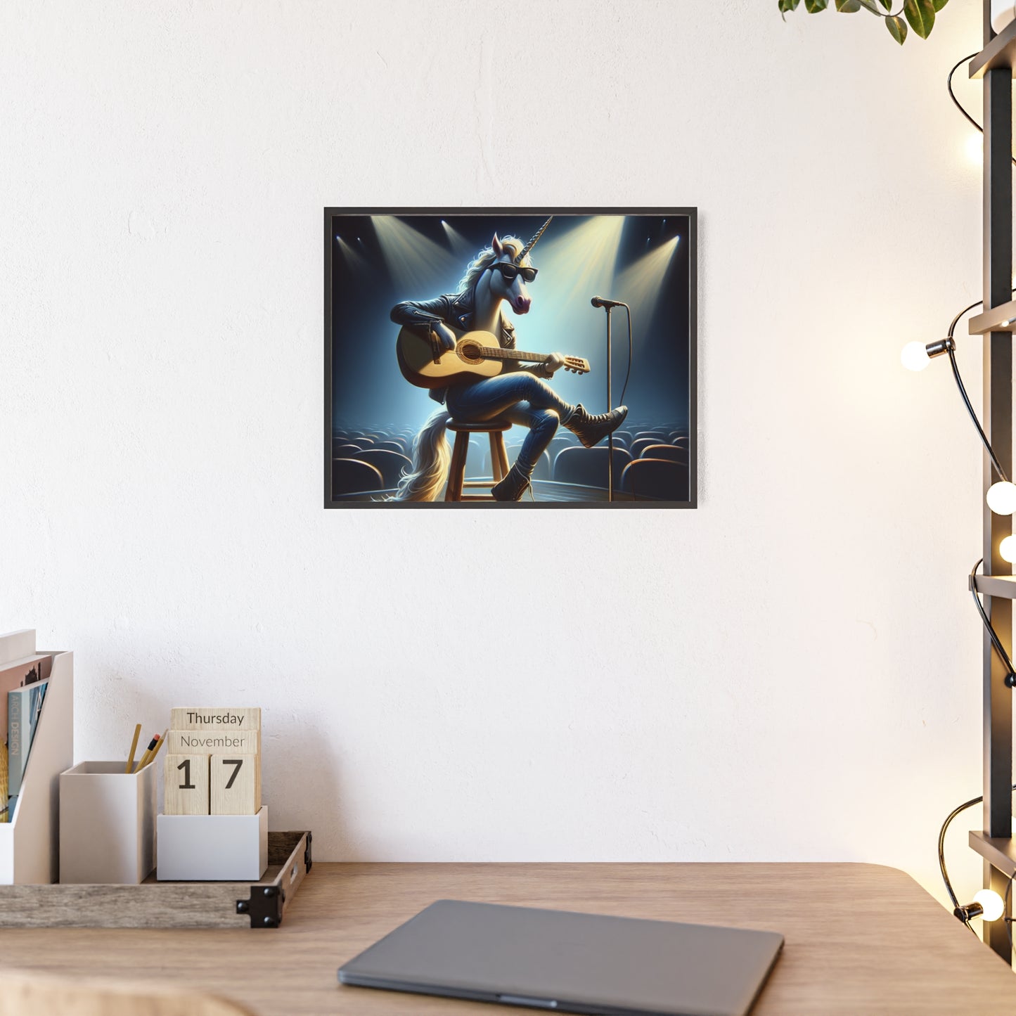 Framed Unicorn Unplugged Poster