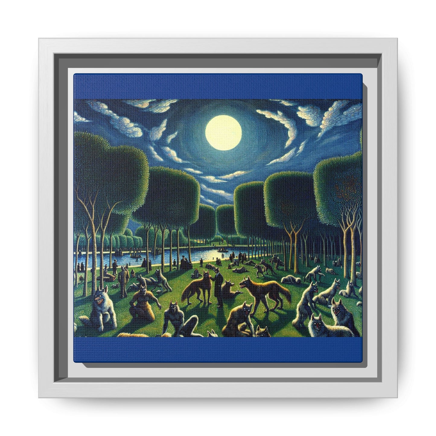 Werewolves at the Waterfront Canvas, Framed (Multi-color)
