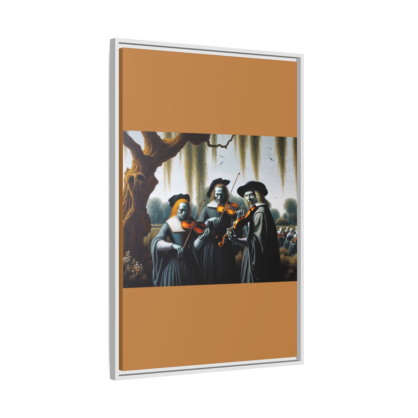 Vermeer's Vampire Violinists Canvas, Framed (Multi-color)