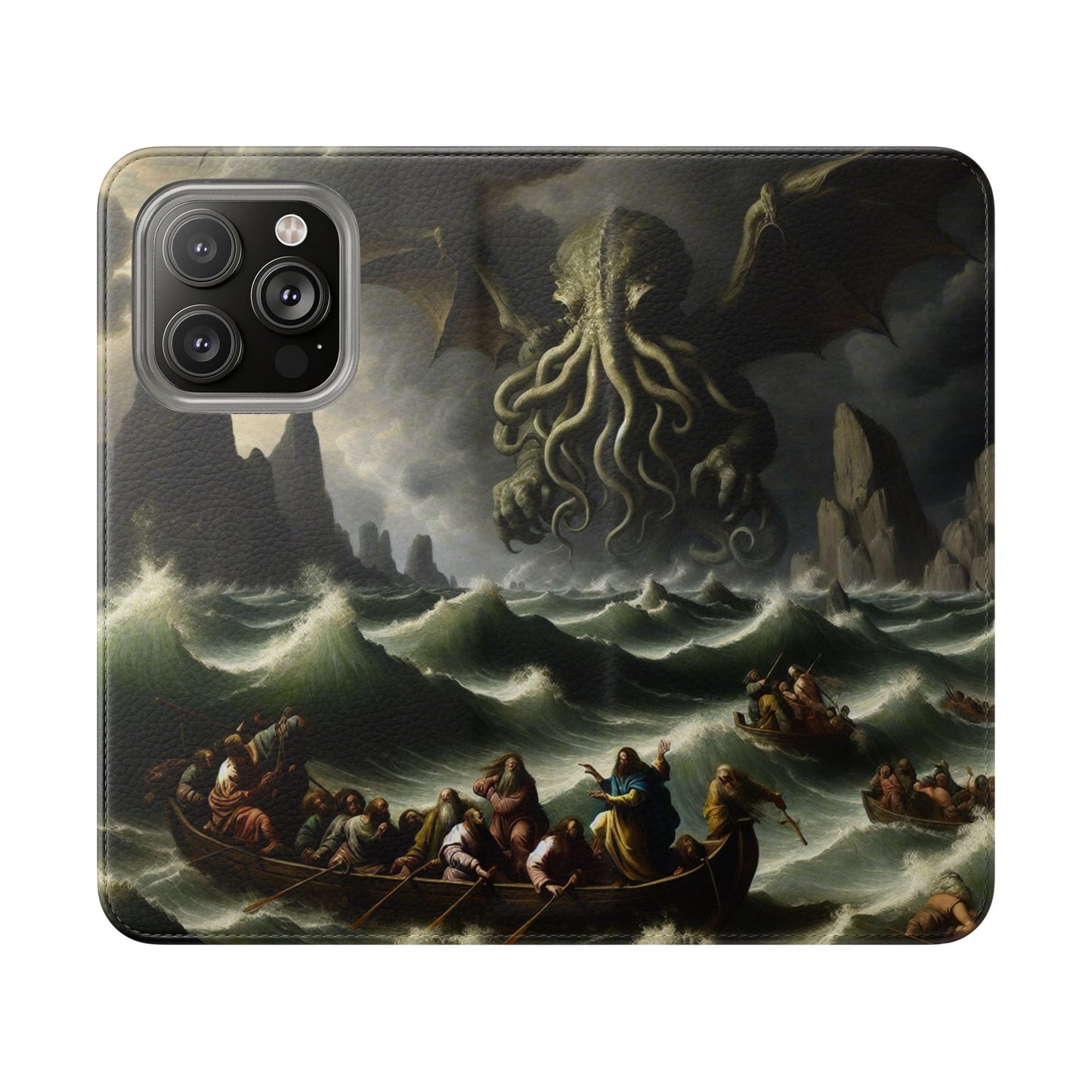 Cthulhu in the Storm Flip Cases for iPhones