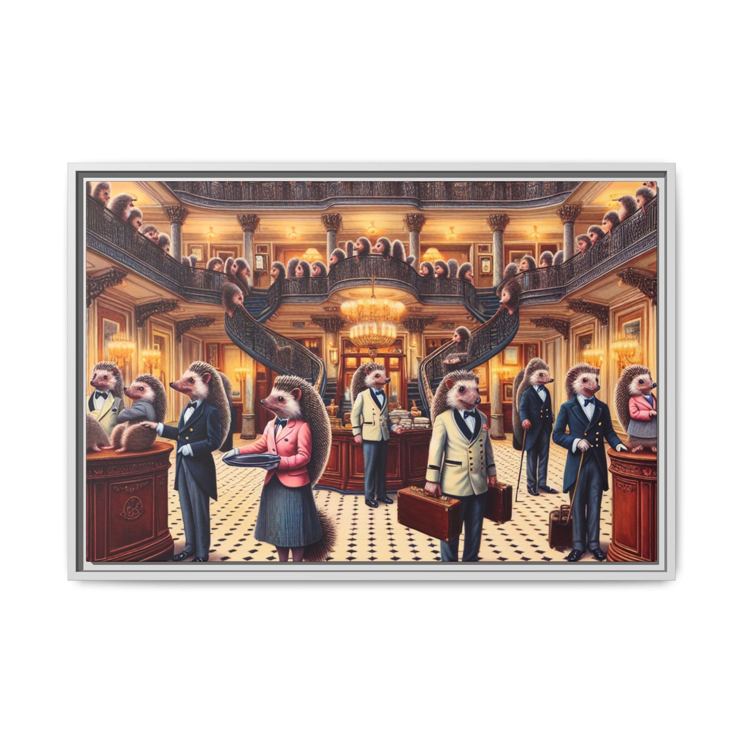 Hedgehog Hotel Canvas, Framed (Multi-color)