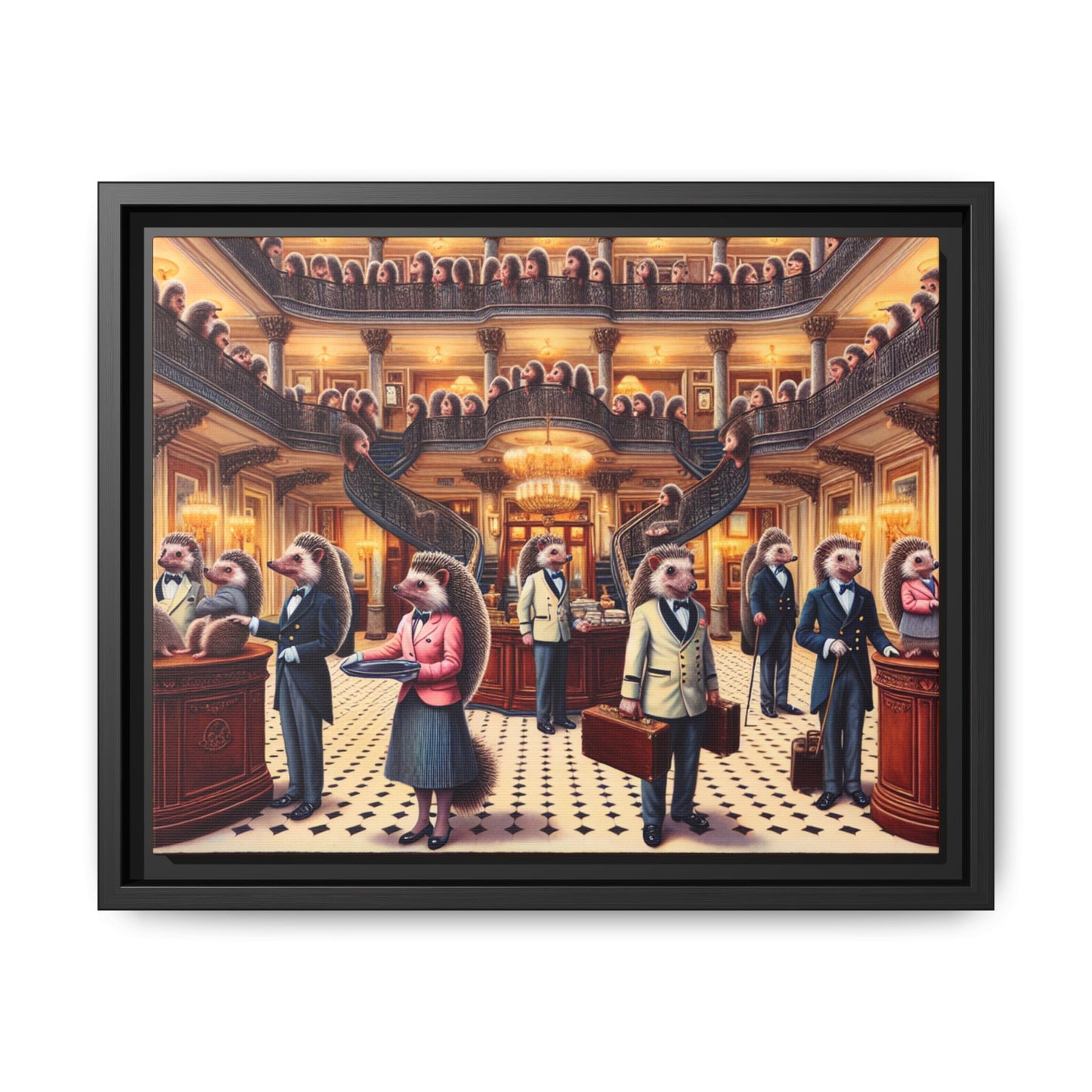 Hedgehog Hotel Canvas, Framed (Multi-color)