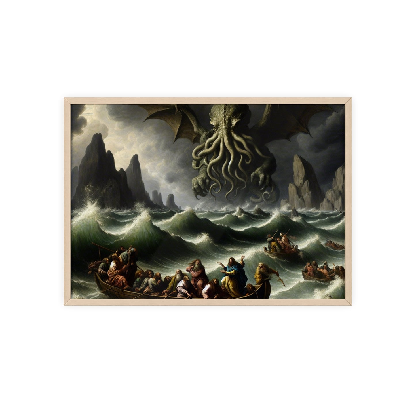Framed Cthulhu in the Storm Poster