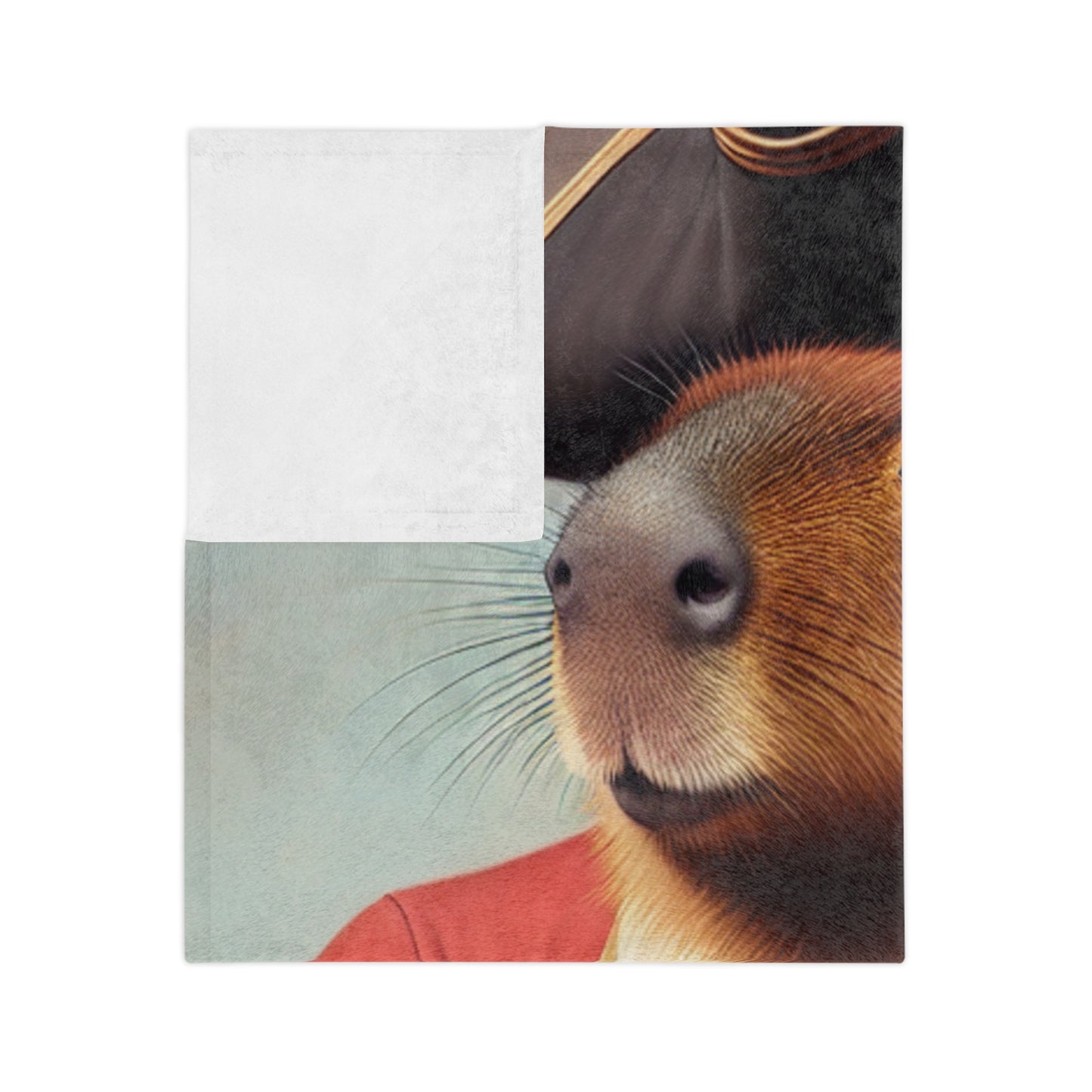 Captain Capybara Velveteen Microfiber Blanket