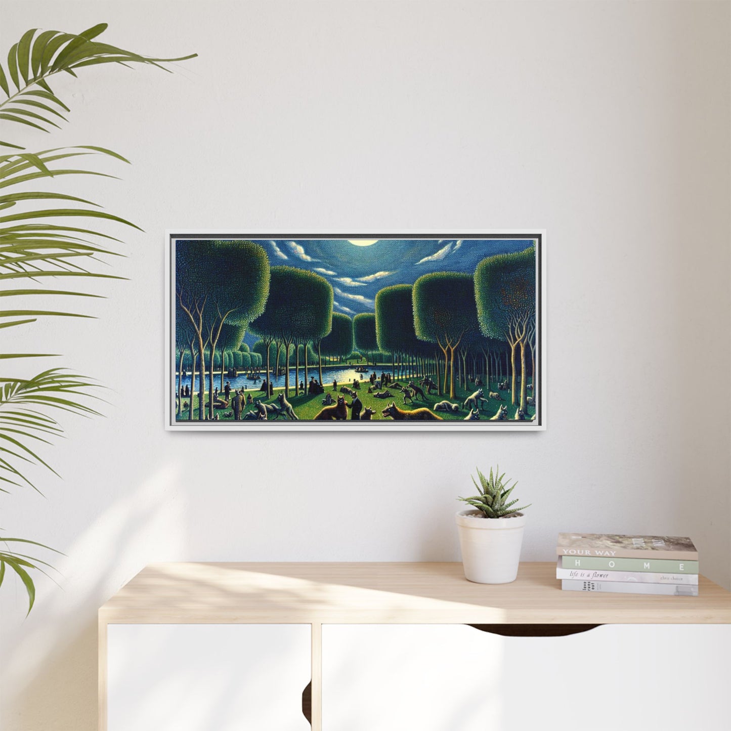 Werewolves at the Waterfront Canvas, Framed (Multi-color)