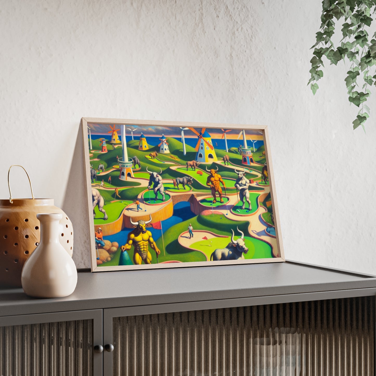Framed Mini-taur Golf Poster