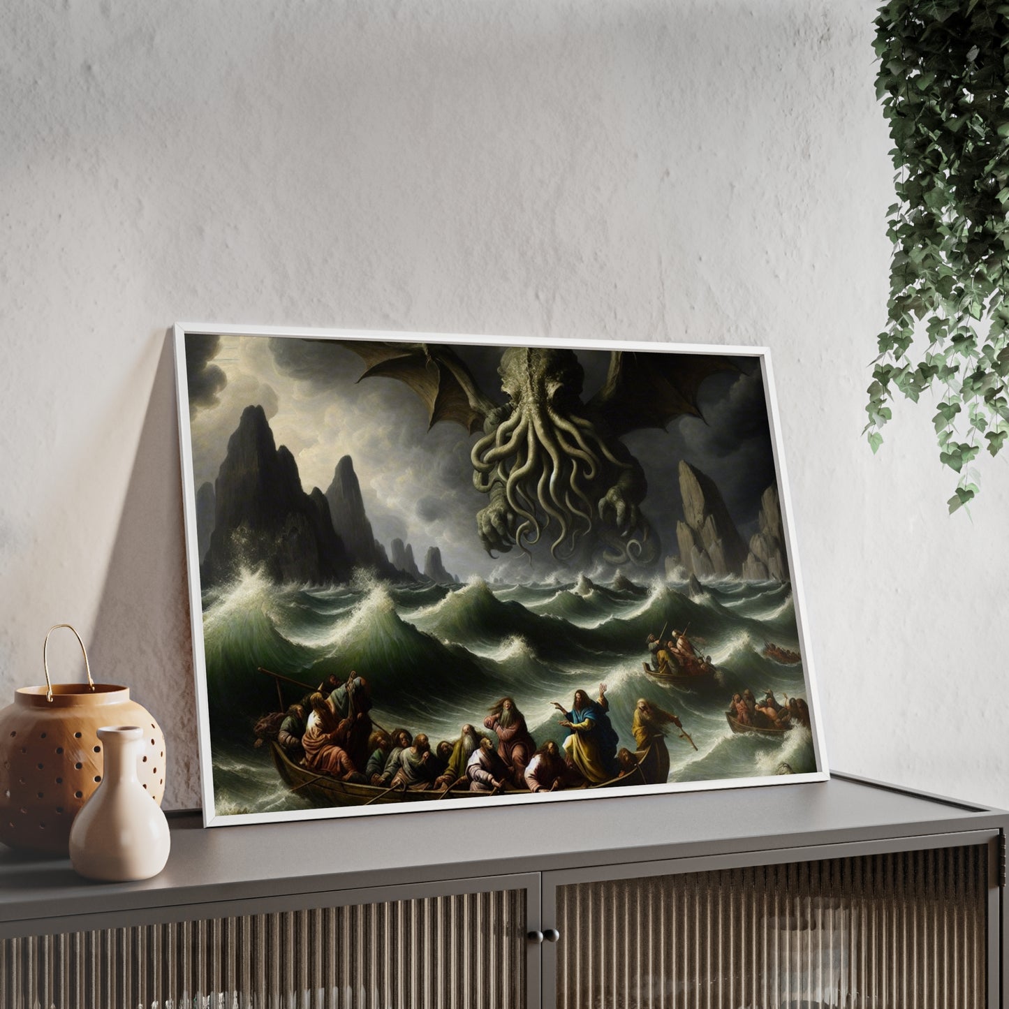 Framed Cthulhu in the Storm Poster