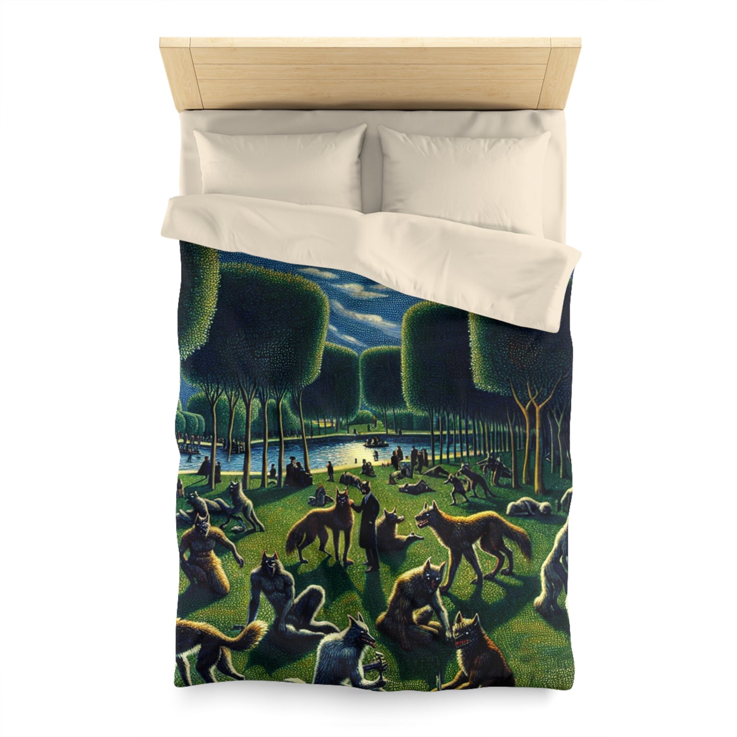 Werewolves at the Waterfront Microfiber Duvet Cover