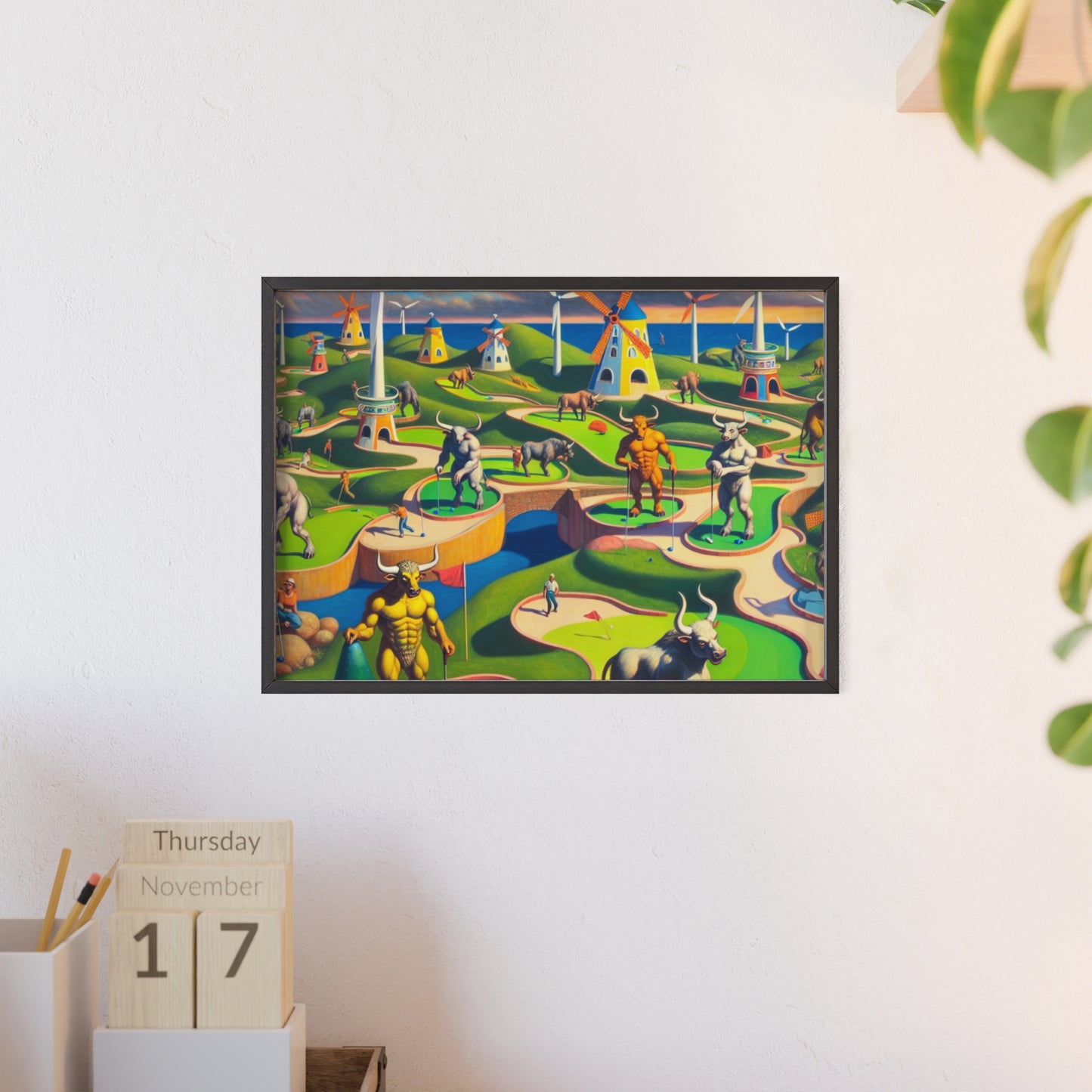 Framed Mini-taur Golf Poster