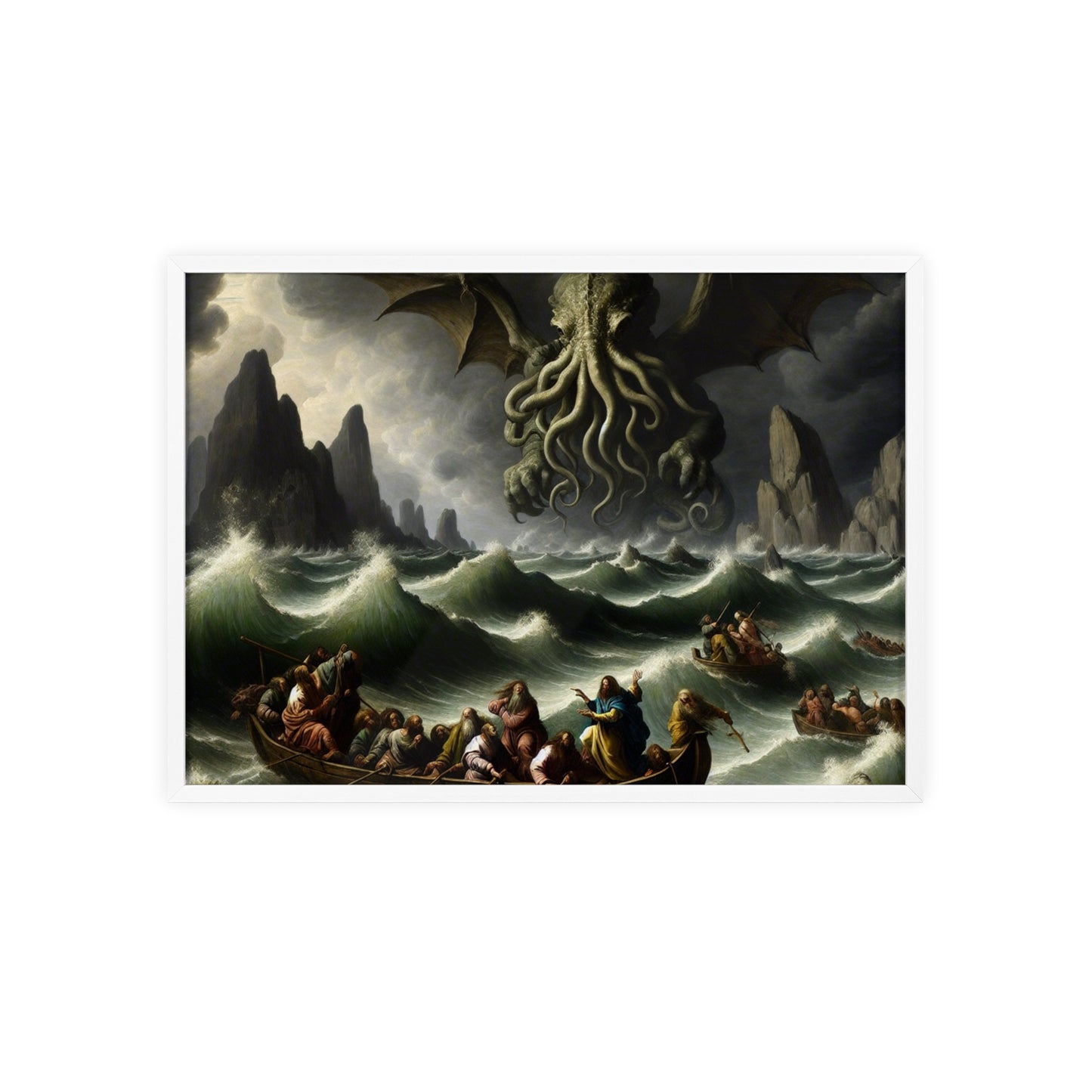 Framed Cthulhu in the Storm Poster